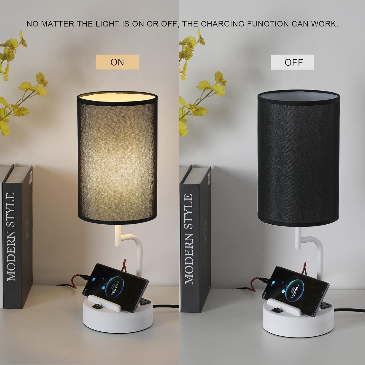 Lámpara de Mesa Dreamholder con 3 Puertos USB y Toma de Corriente