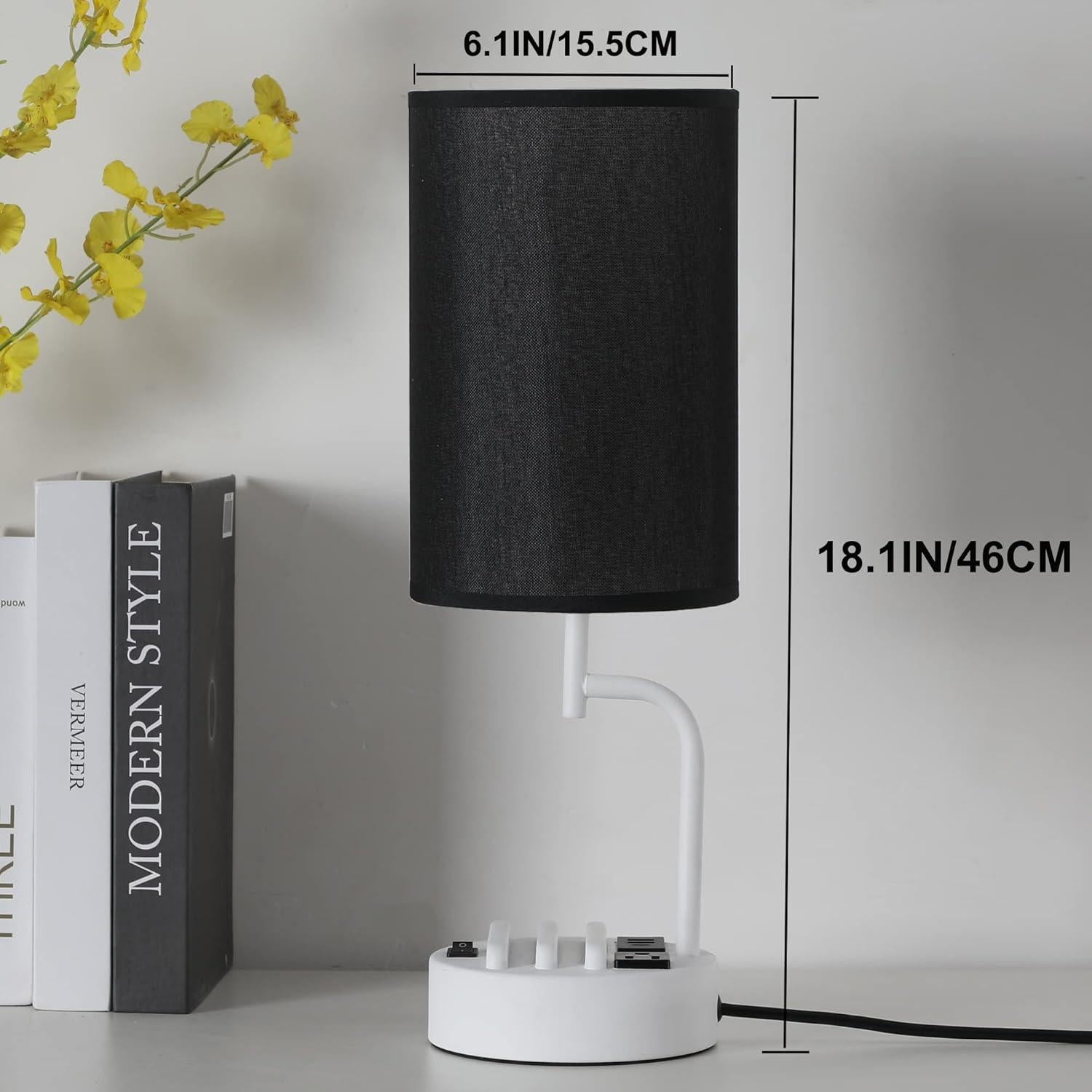 Lámpara de Mesa Dreamholder con 3 Puertos USB y Toma de Corriente