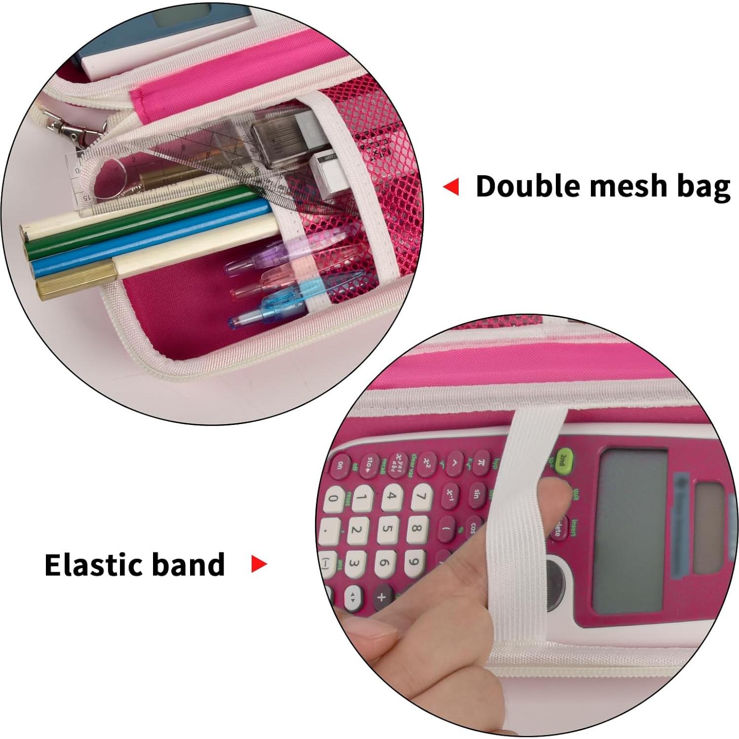 Funda Rosa para Calculadora TI-30XS con Almacenamiento