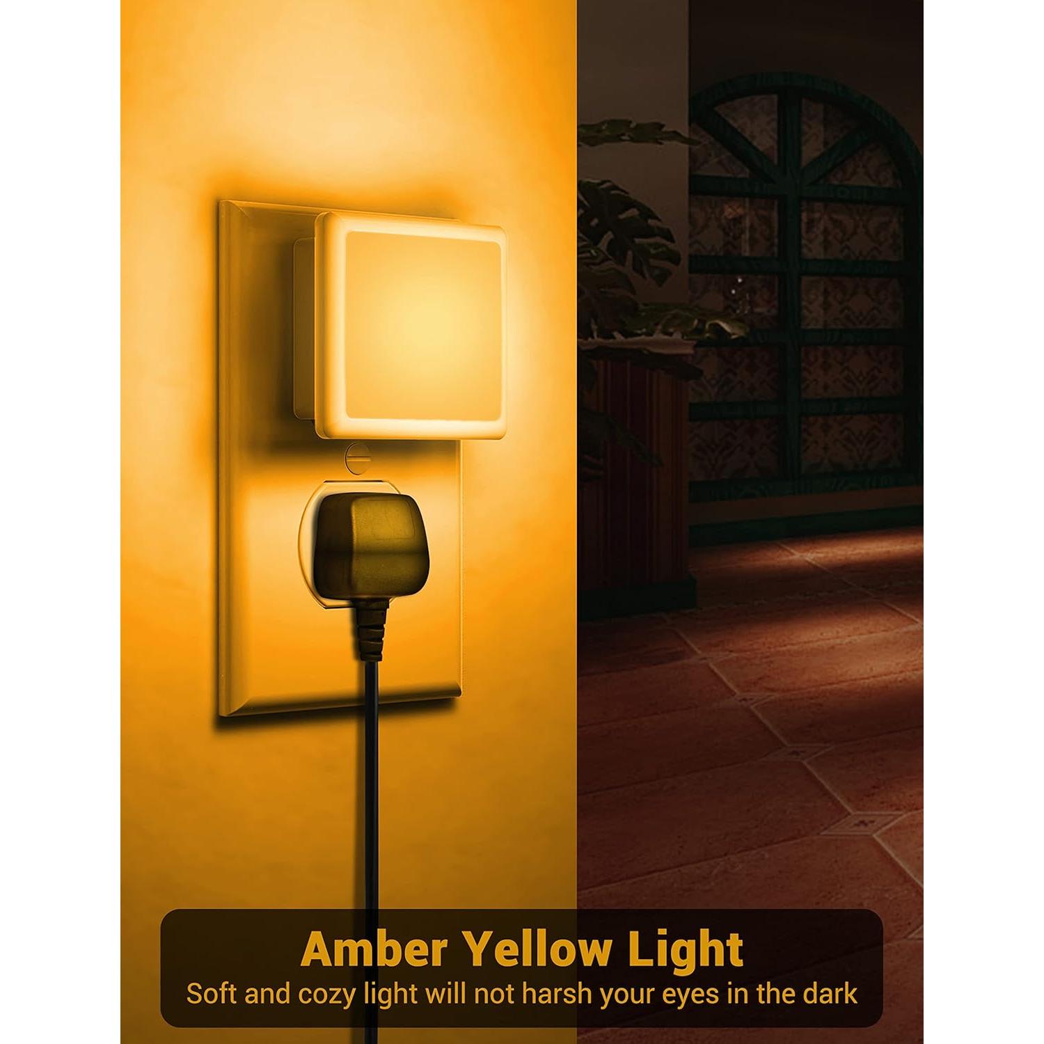 Luces Nocturnas LED JandCase Ámbar 2 Piezas 40 Lúmenes