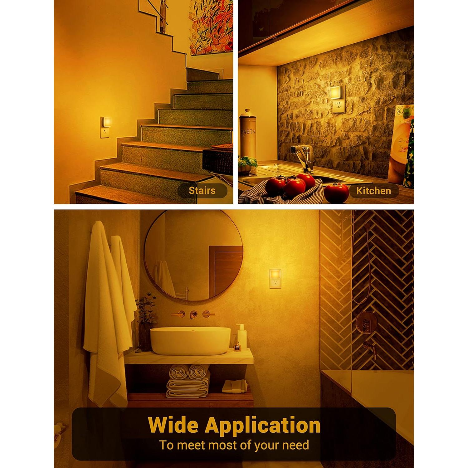 Luces Nocturnas LED JandCase Ámbar 2 Piezas 40 Lúmenes