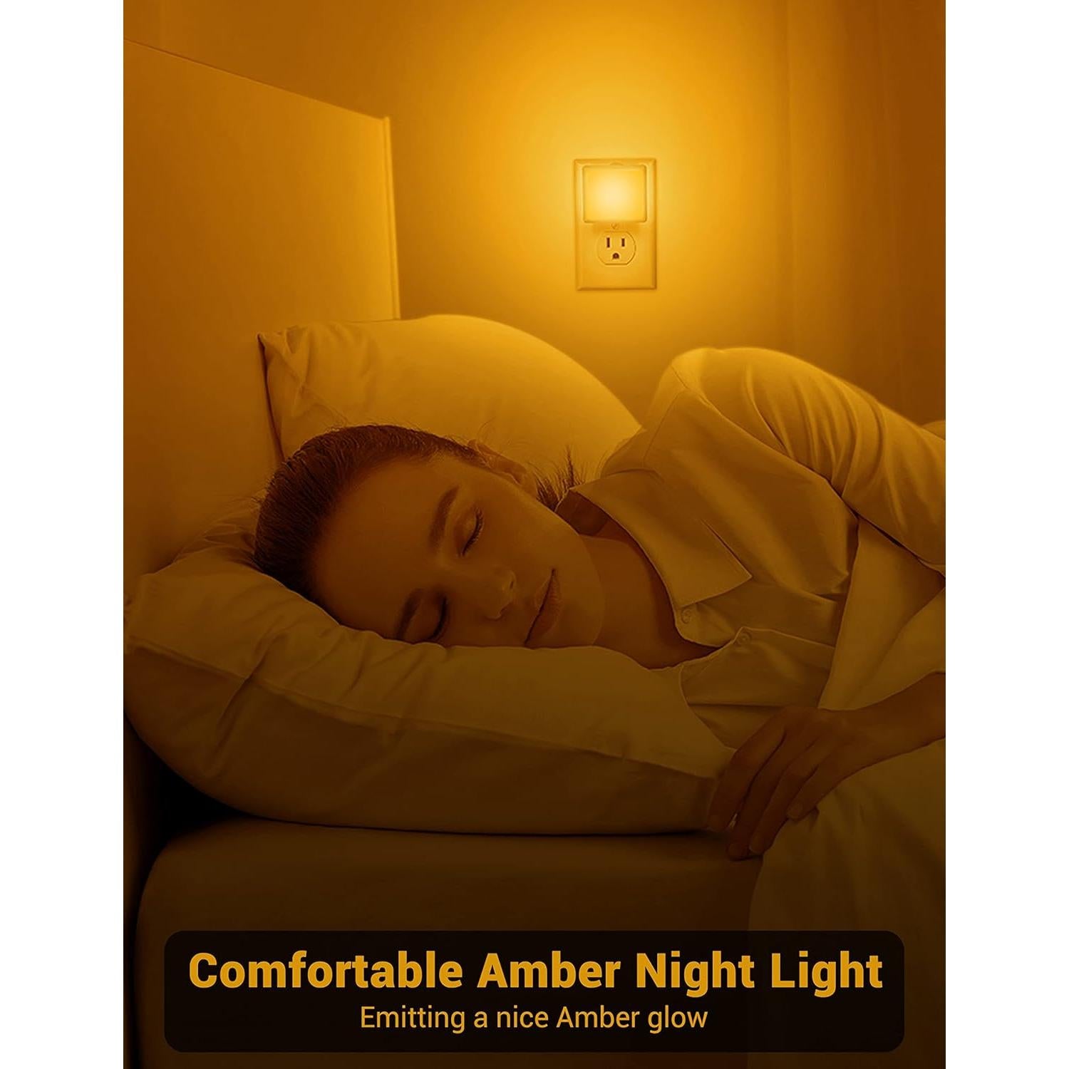 Luces Nocturnas LED JandCase Ámbar 2 Piezas 40 Lúmenes