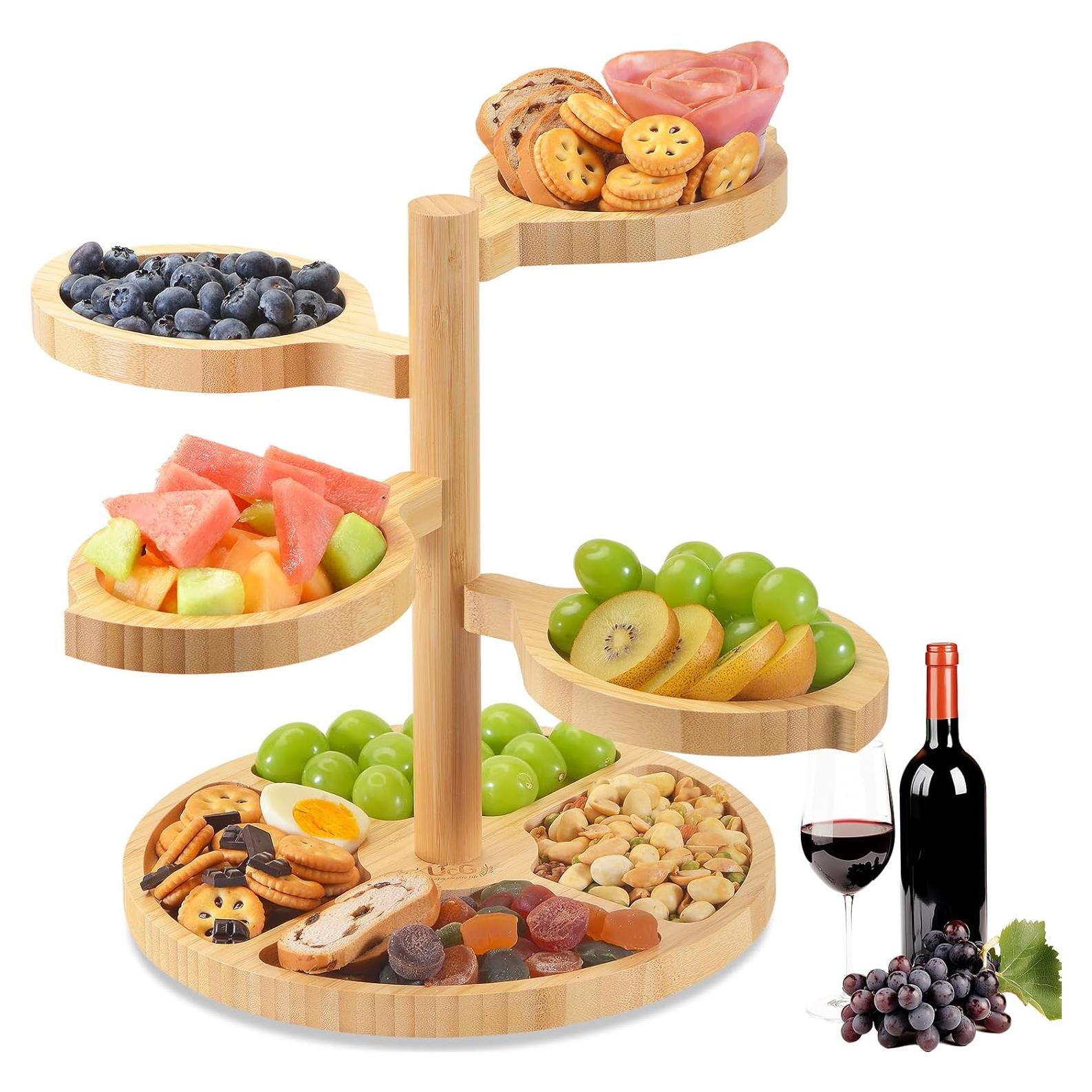 Tabla de Charcutería de Bambú 5-en-1 UTCG - 33 cm Rotativa