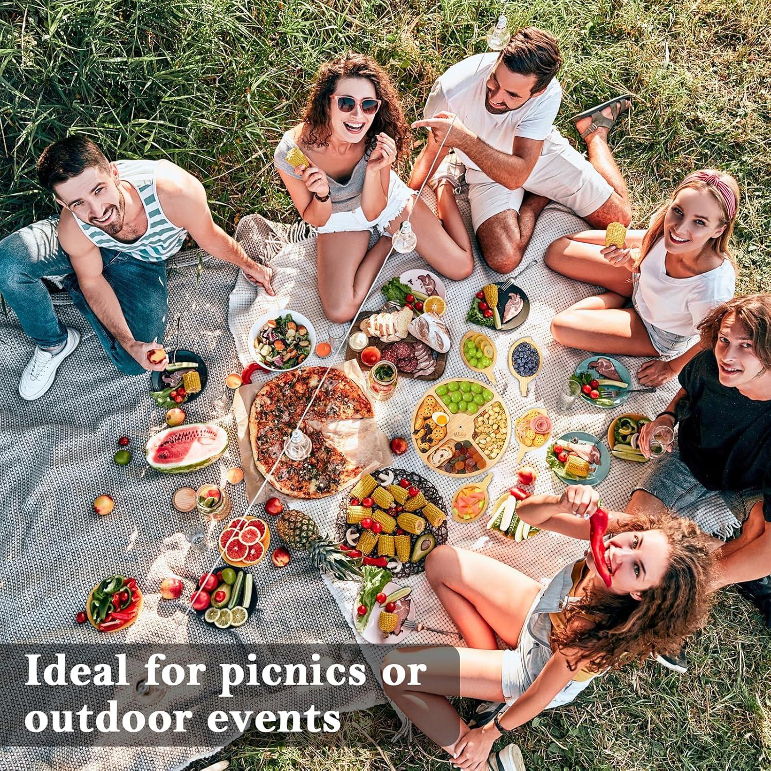 Tabla de Charcutería de Bambú 5-en-1 UTCG - 33 cm Rotativa