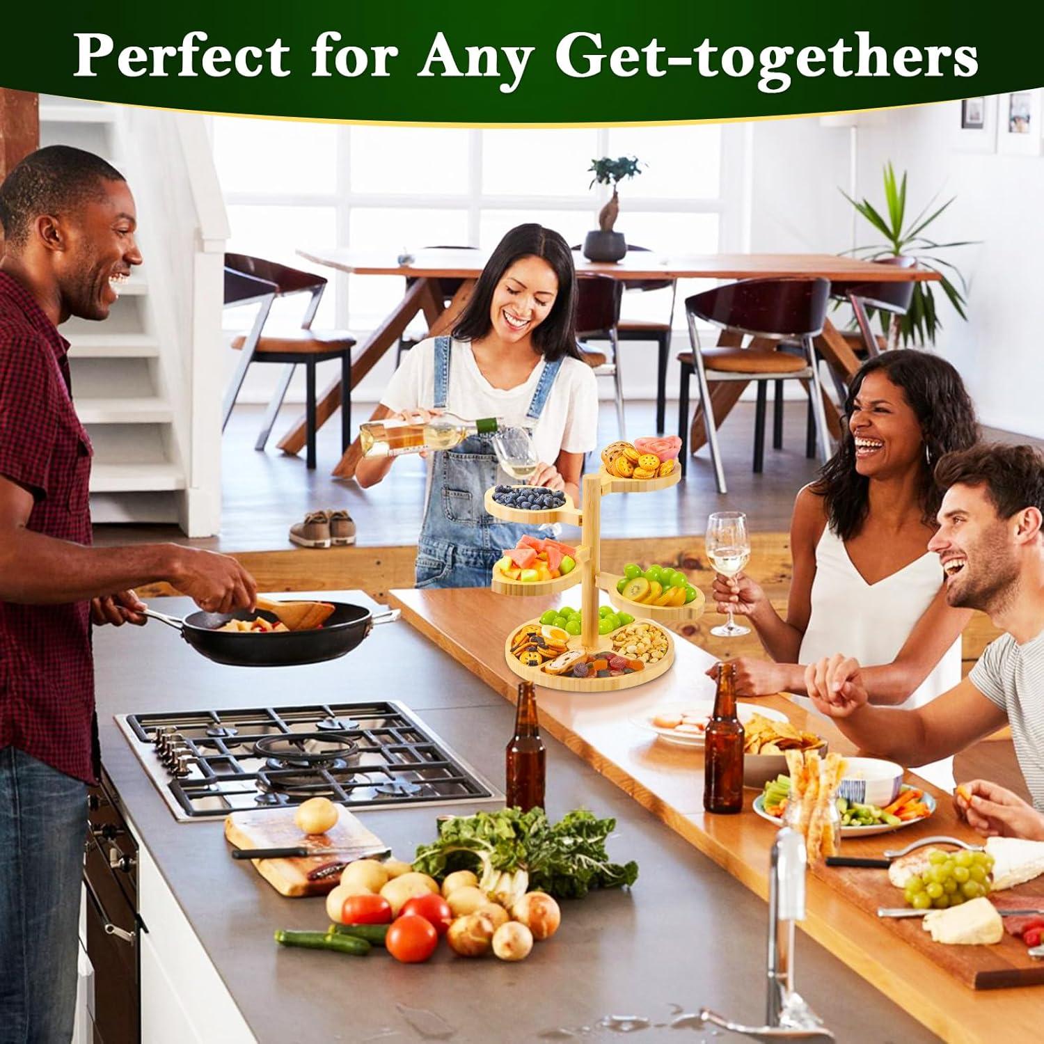 Tabla de Charcutería de Bambú 5-en-1 UTCG - 33 cm Rotativa