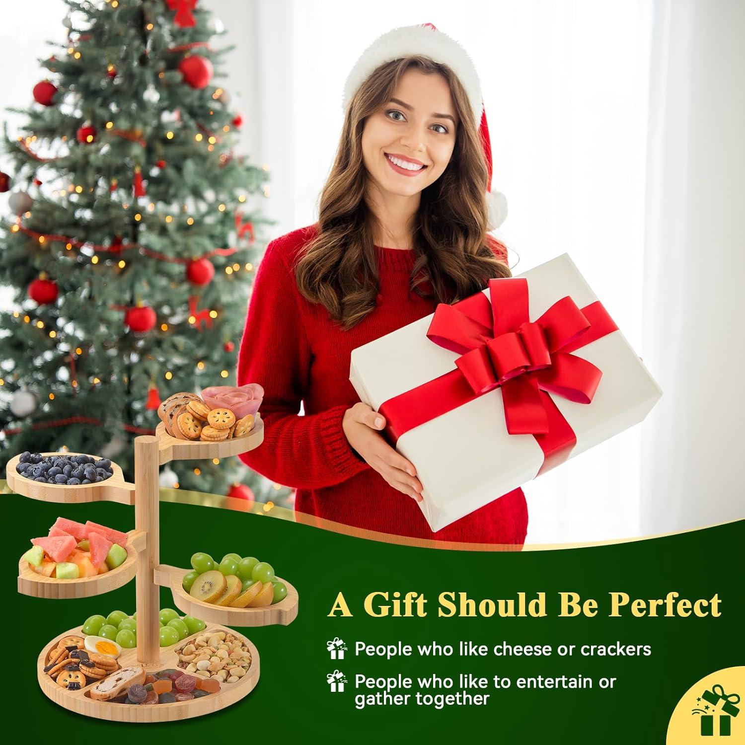 Tabla de Charcutería de Bambú 5-en-1 UTCG - 33 cm Rotativa