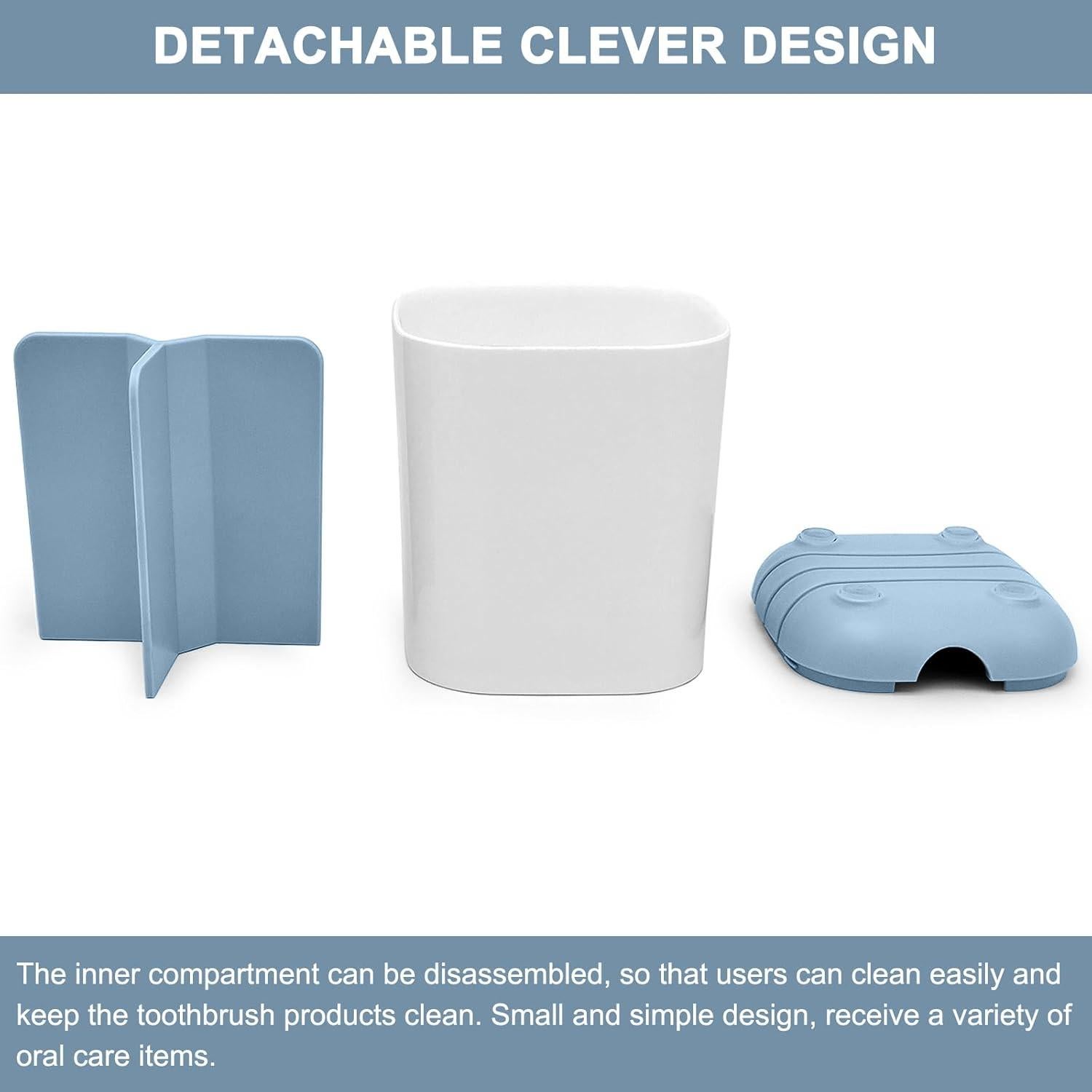 Soporte para Cepillos de Dientes Scartink Azul Desmontable 3 Compartimentos