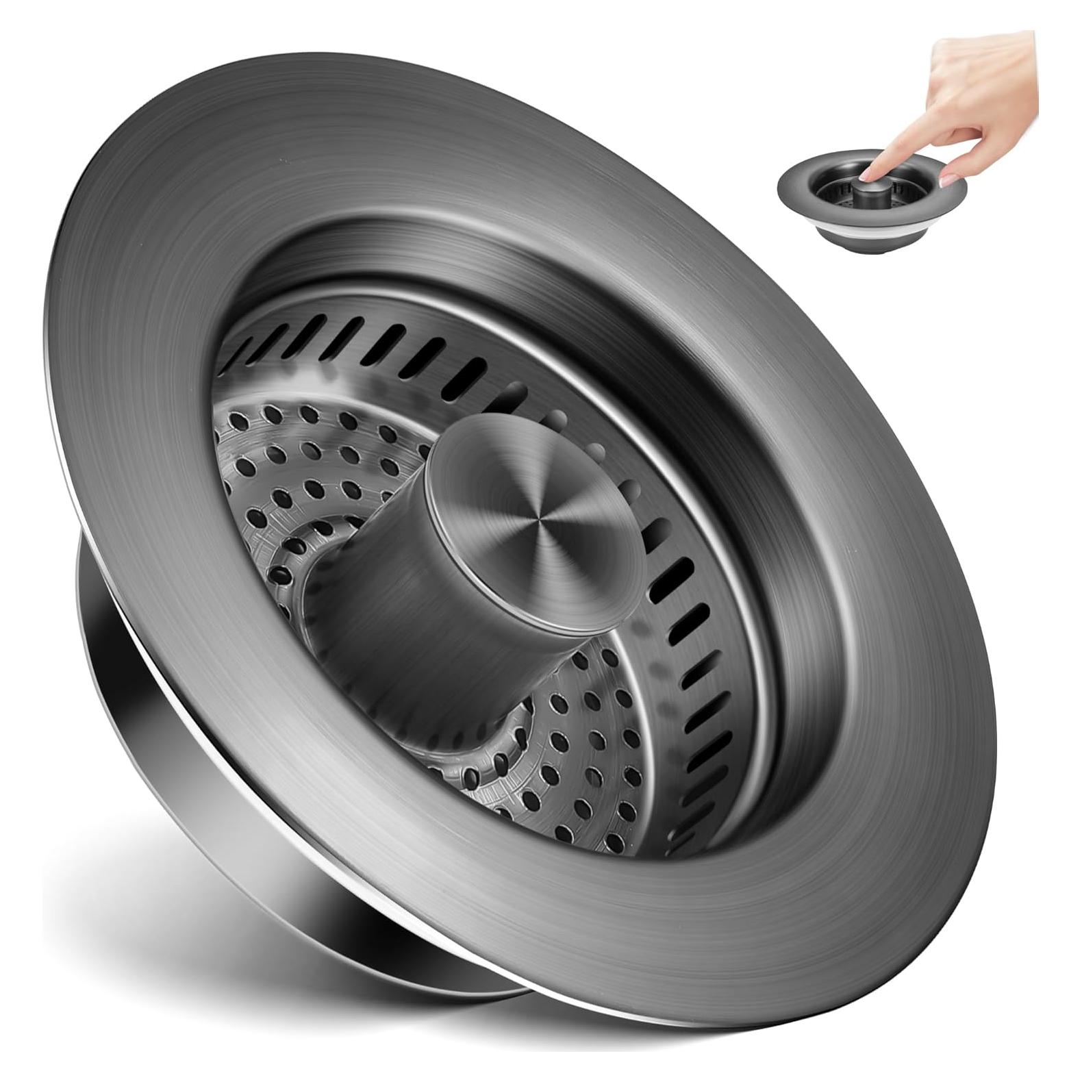 Colador de fregadero 3 en 1 tgosomt acero inoxidable gris