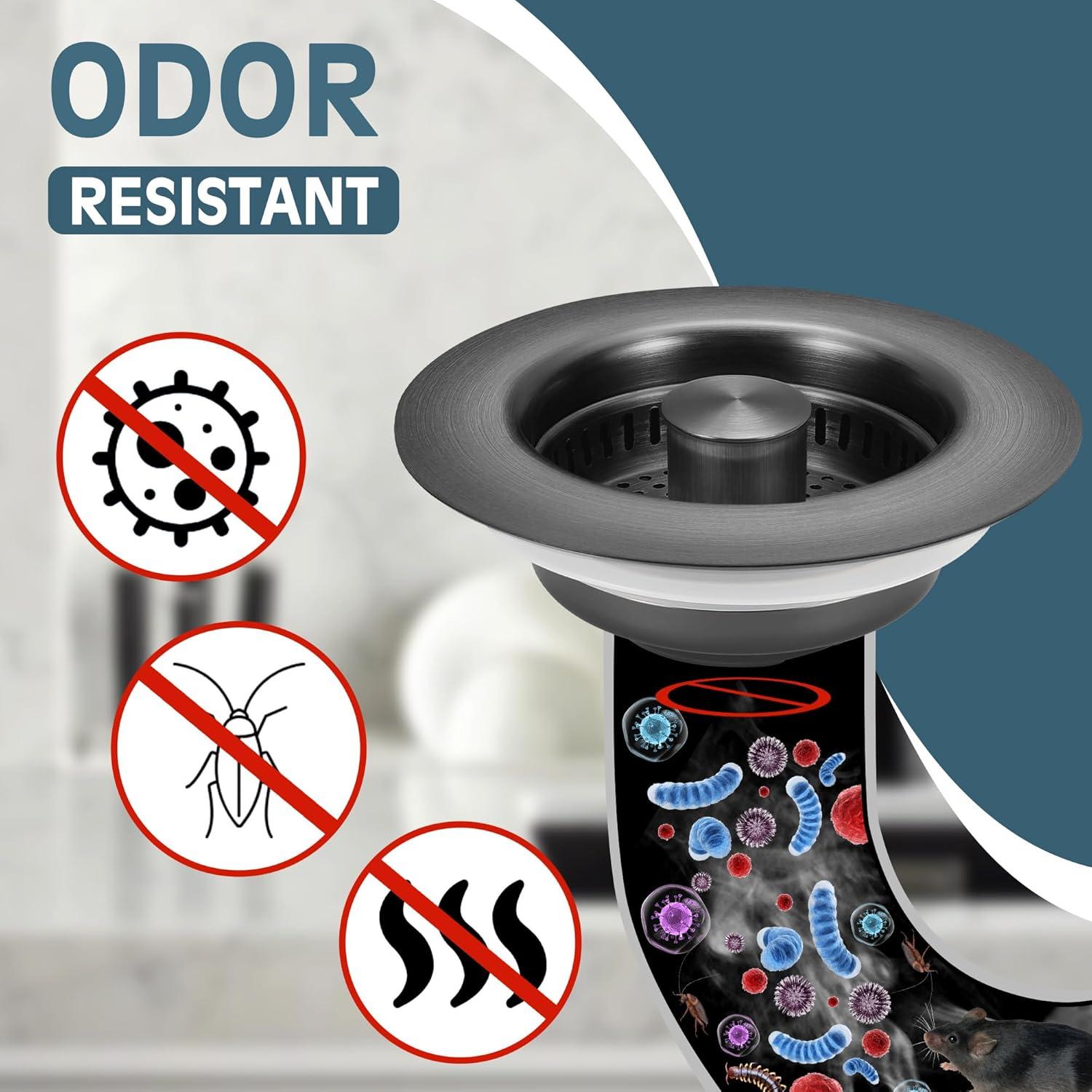 Colador de fregadero 3 en 1 tgosomt acero inoxidable gris