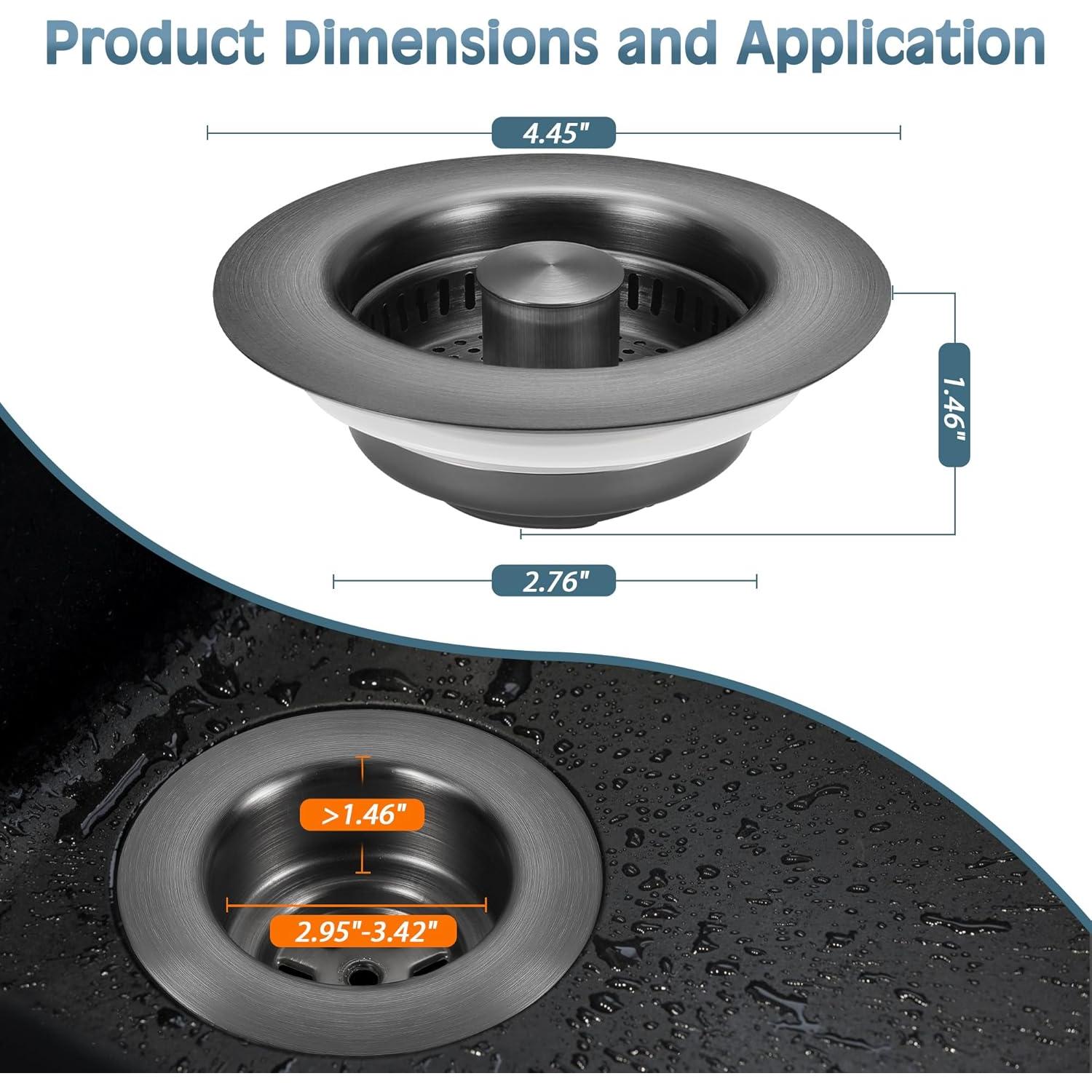 Colador de fregadero 3 en 1 tgosomt acero inoxidable gris