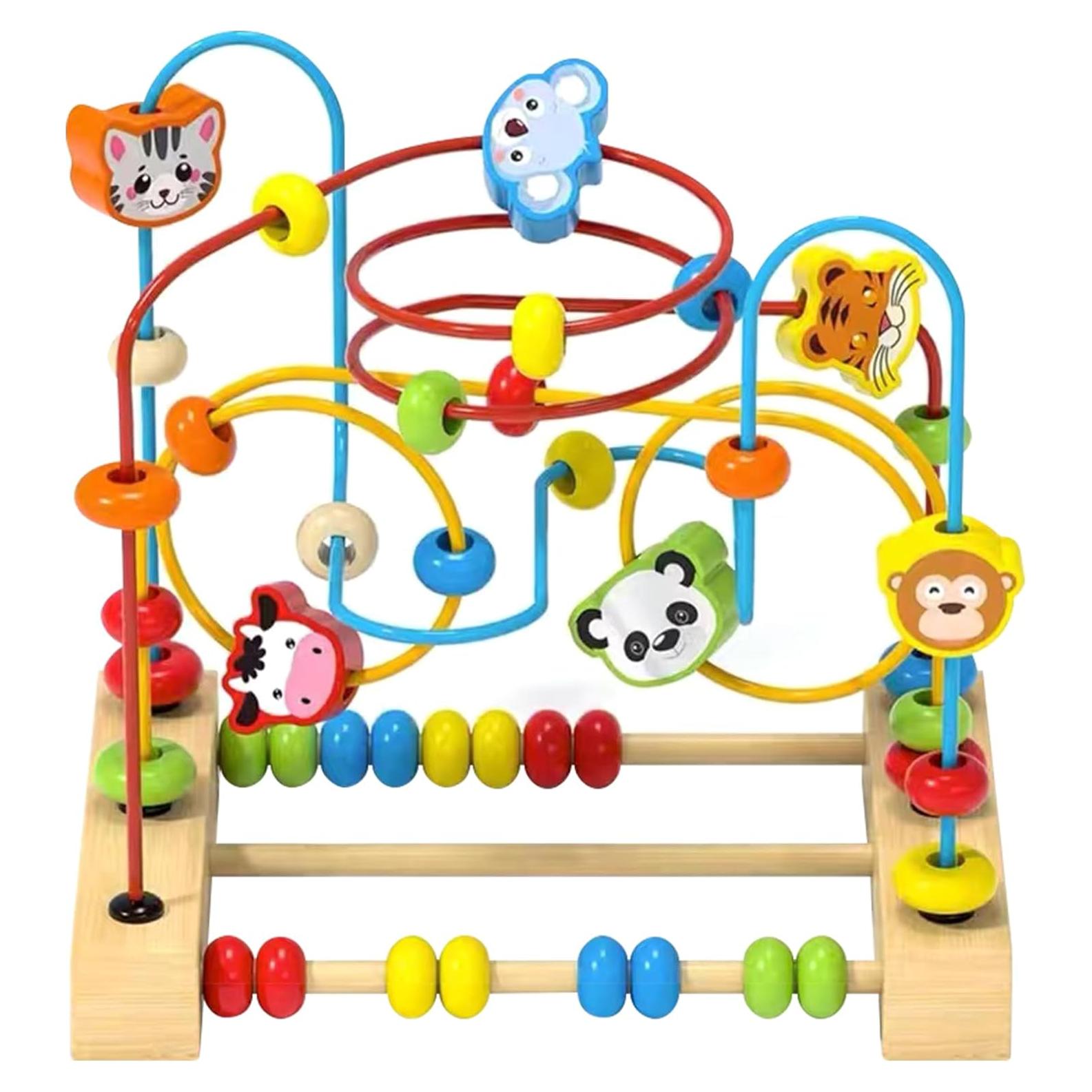 Juguete Laberinto de Perlas QZMTOY Madera Colorido 22x21 cm