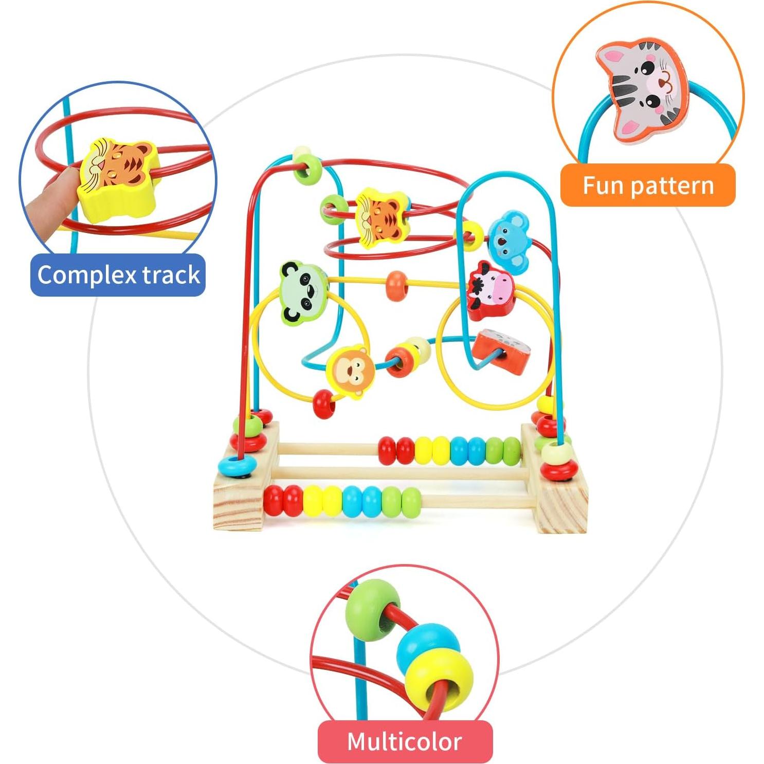 Juguete Laberinto de Perlas QZMTOY Madera Colorido 22x21 cm