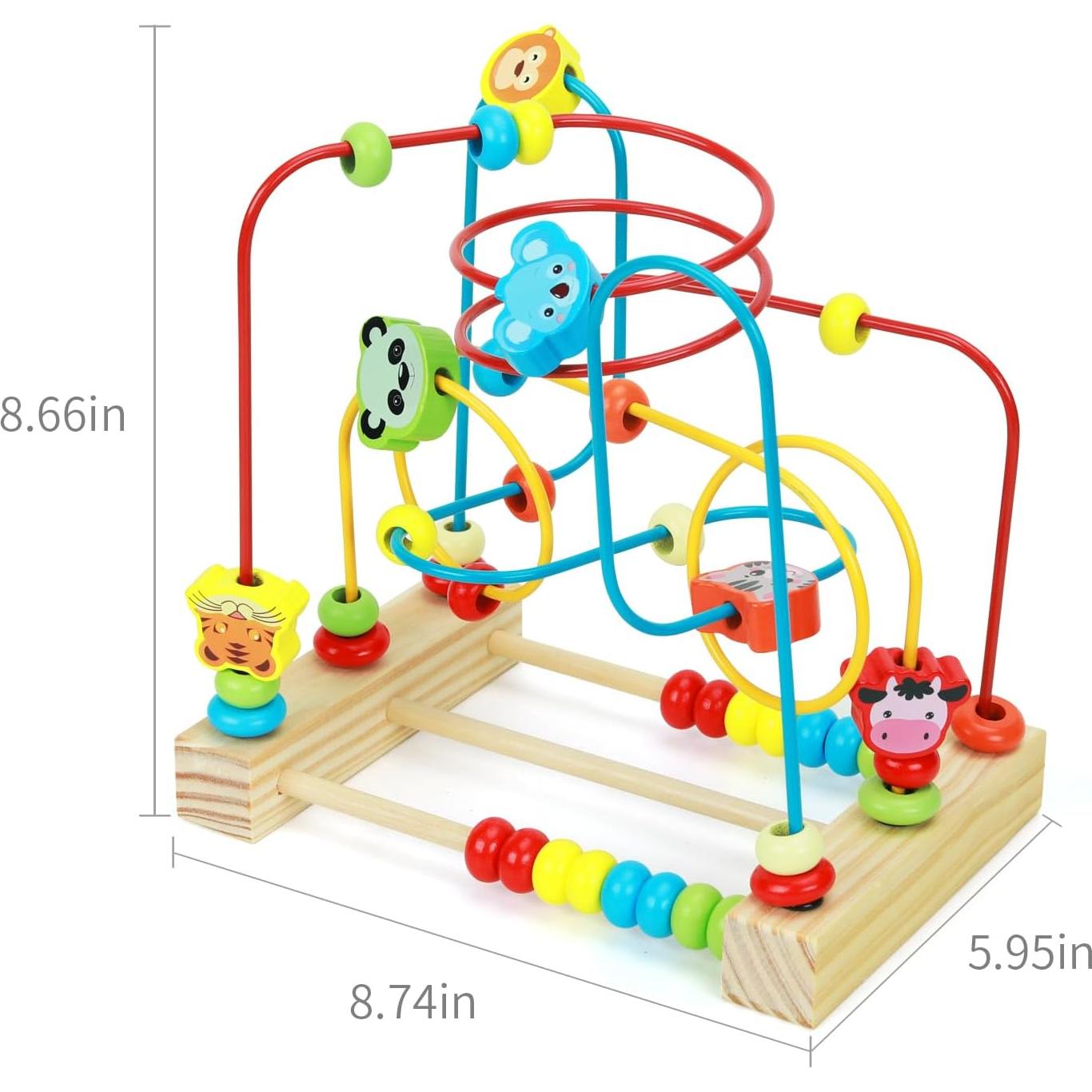 Juguete Laberinto de Perlas QZMTOY Madera Colorido 22x21 cm