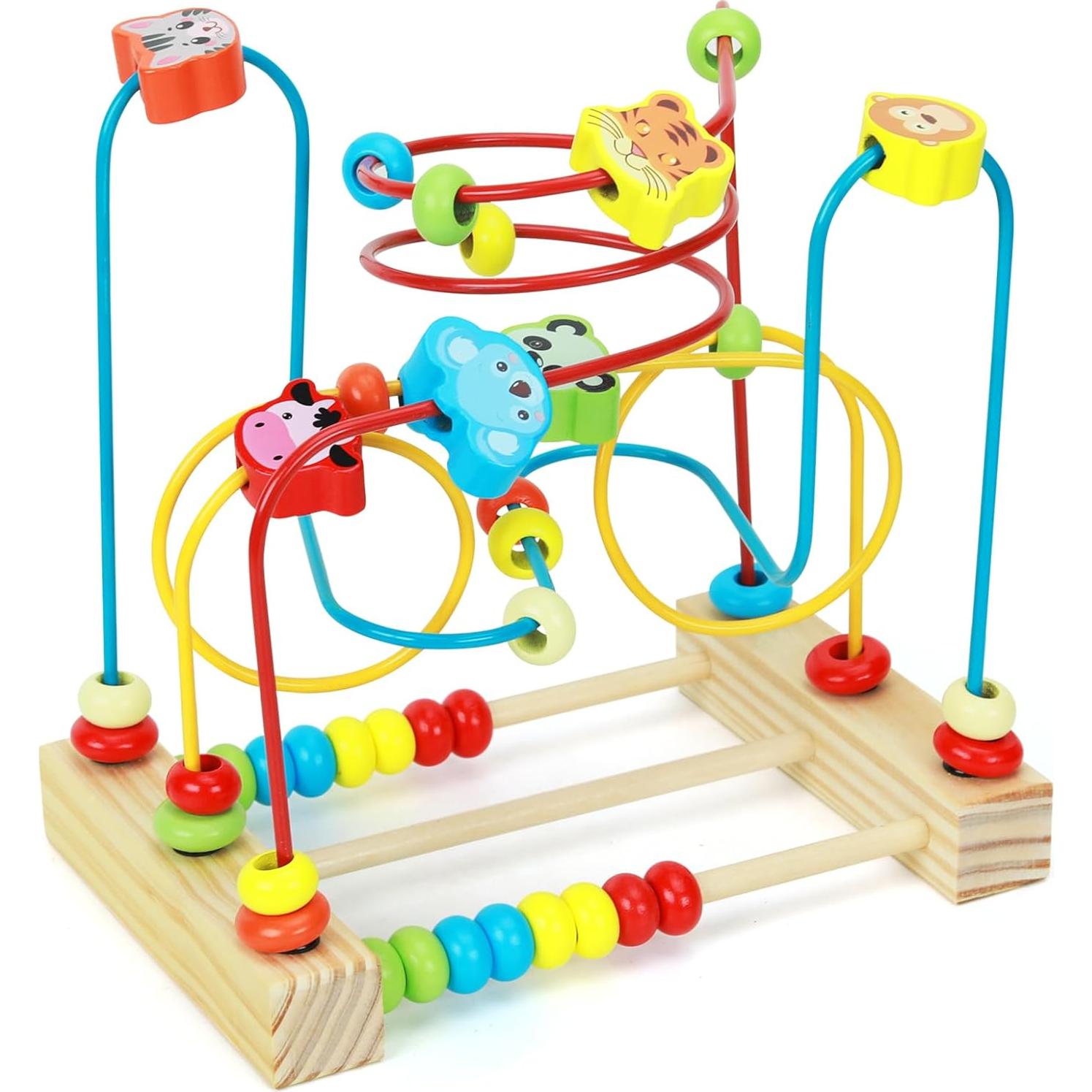 Juguete Laberinto de Perlas QZMTOY Madera Colorido 22x21 cm