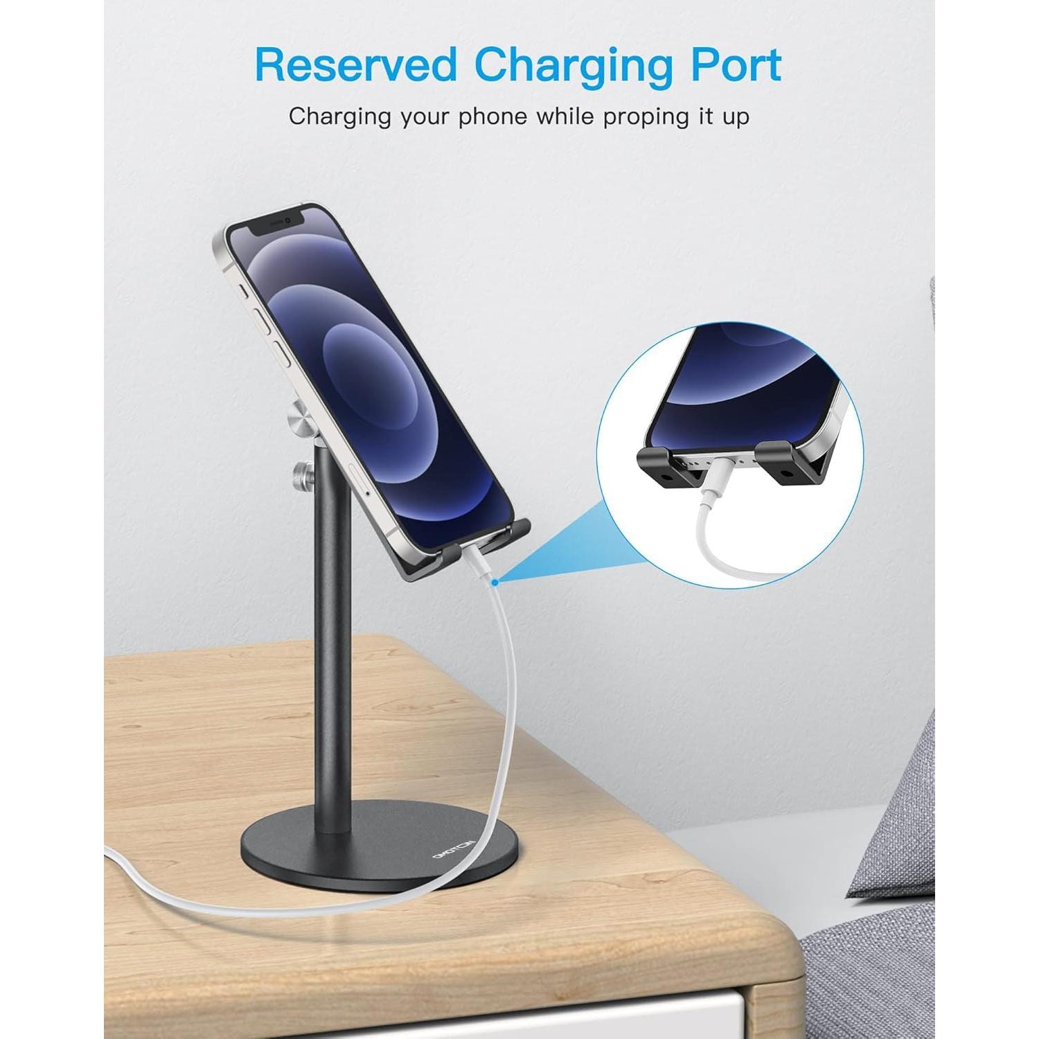 Soporte Ajustable para Teléfono OMOTON Negro 10-28 cm