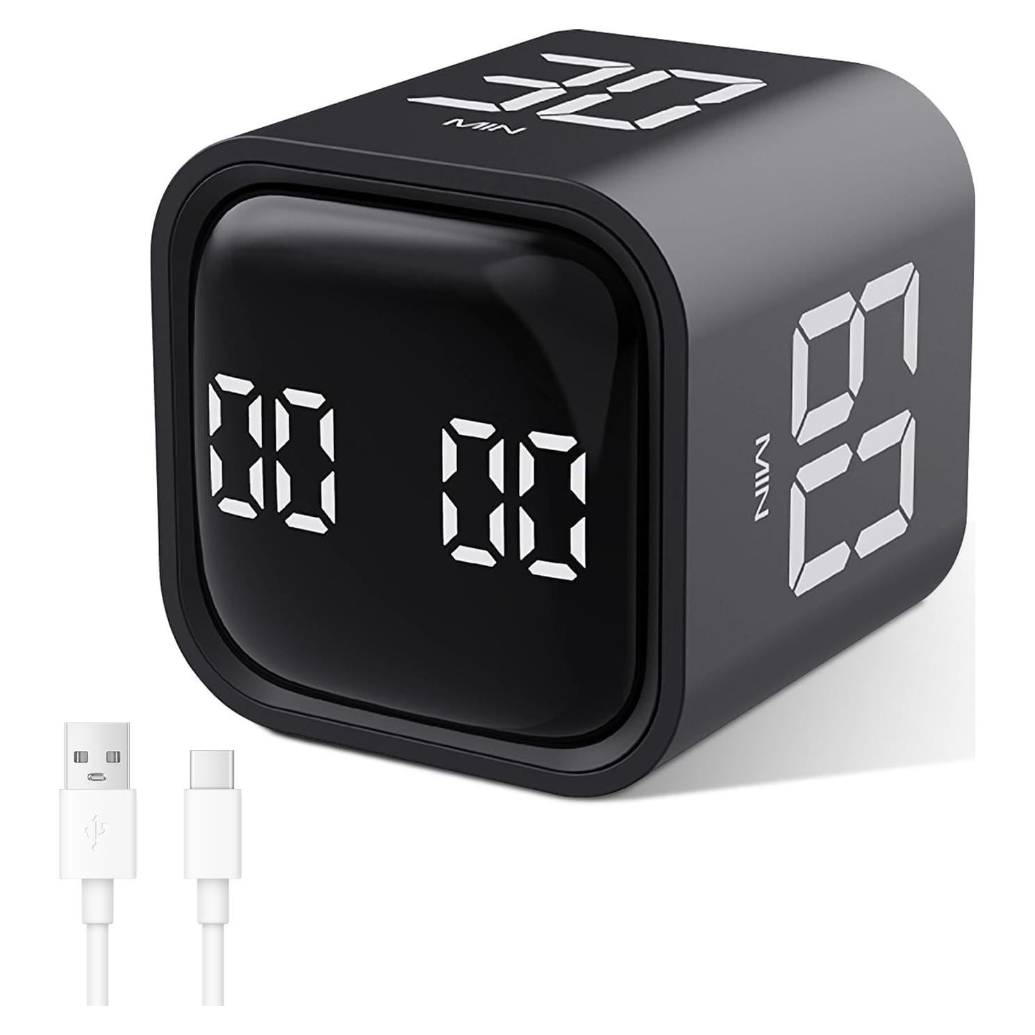 Temporizador Cubo Multifuncional GuDoQi Negro 4.4cm Recargable