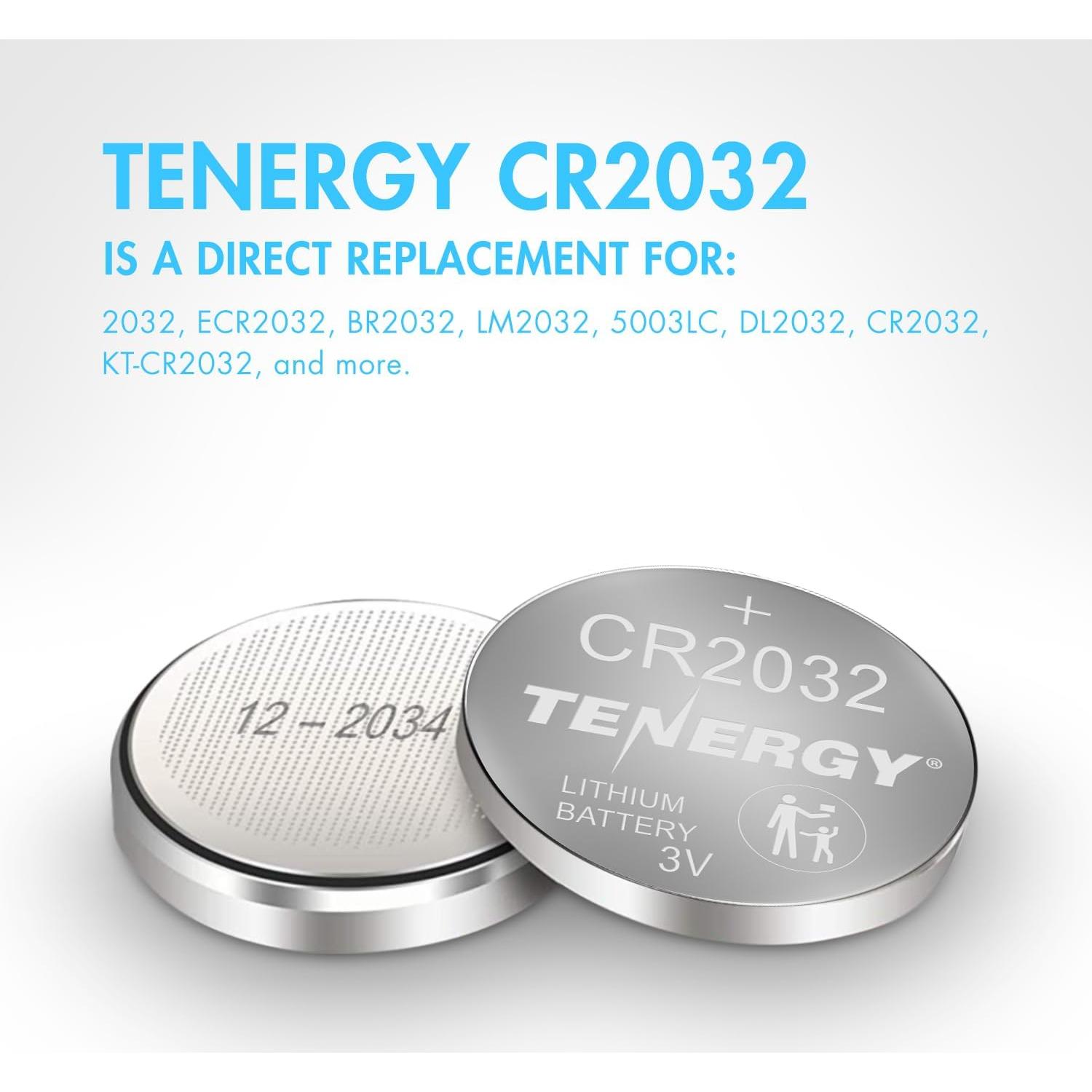 Baterías Tenergy CR2032 3V Litio - Paquete de 10 Unidades