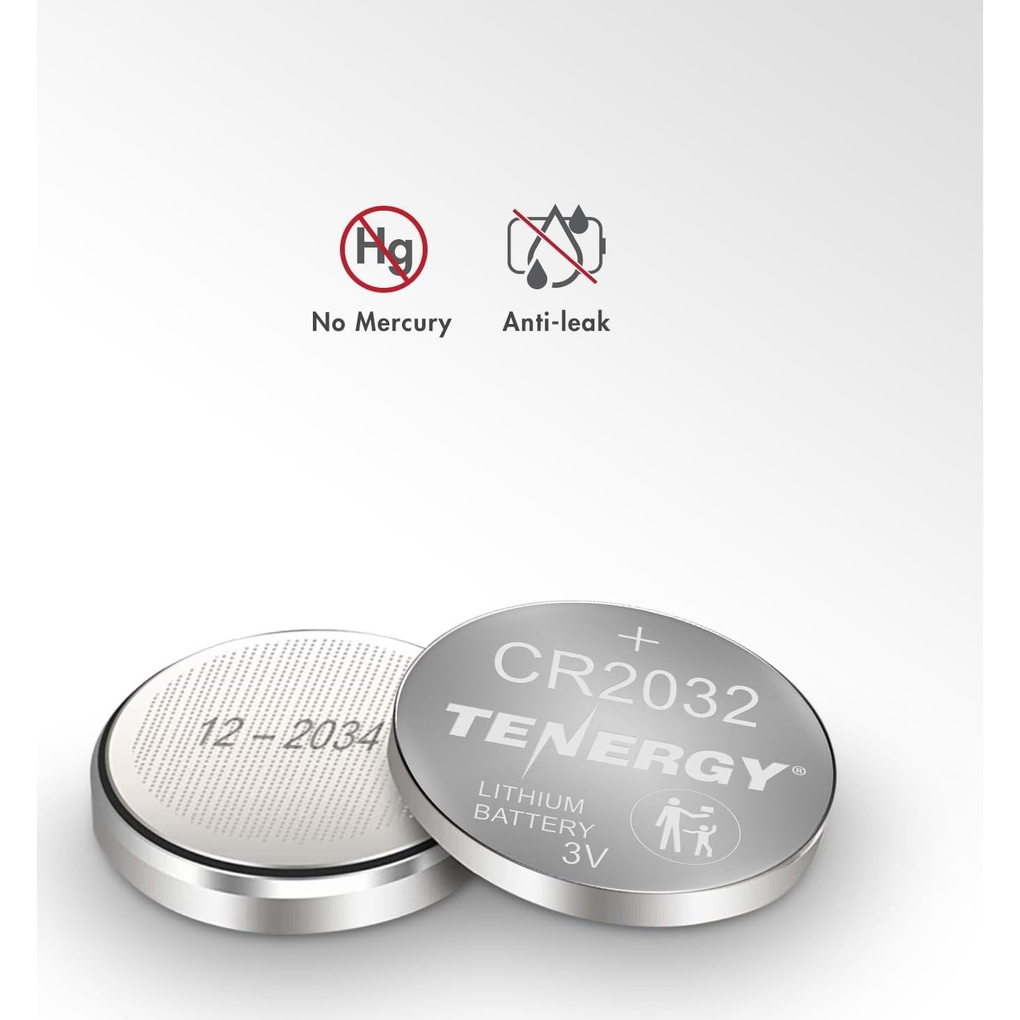Baterías Tenergy CR2032 3V Litio - Paquete de 10 Unidades