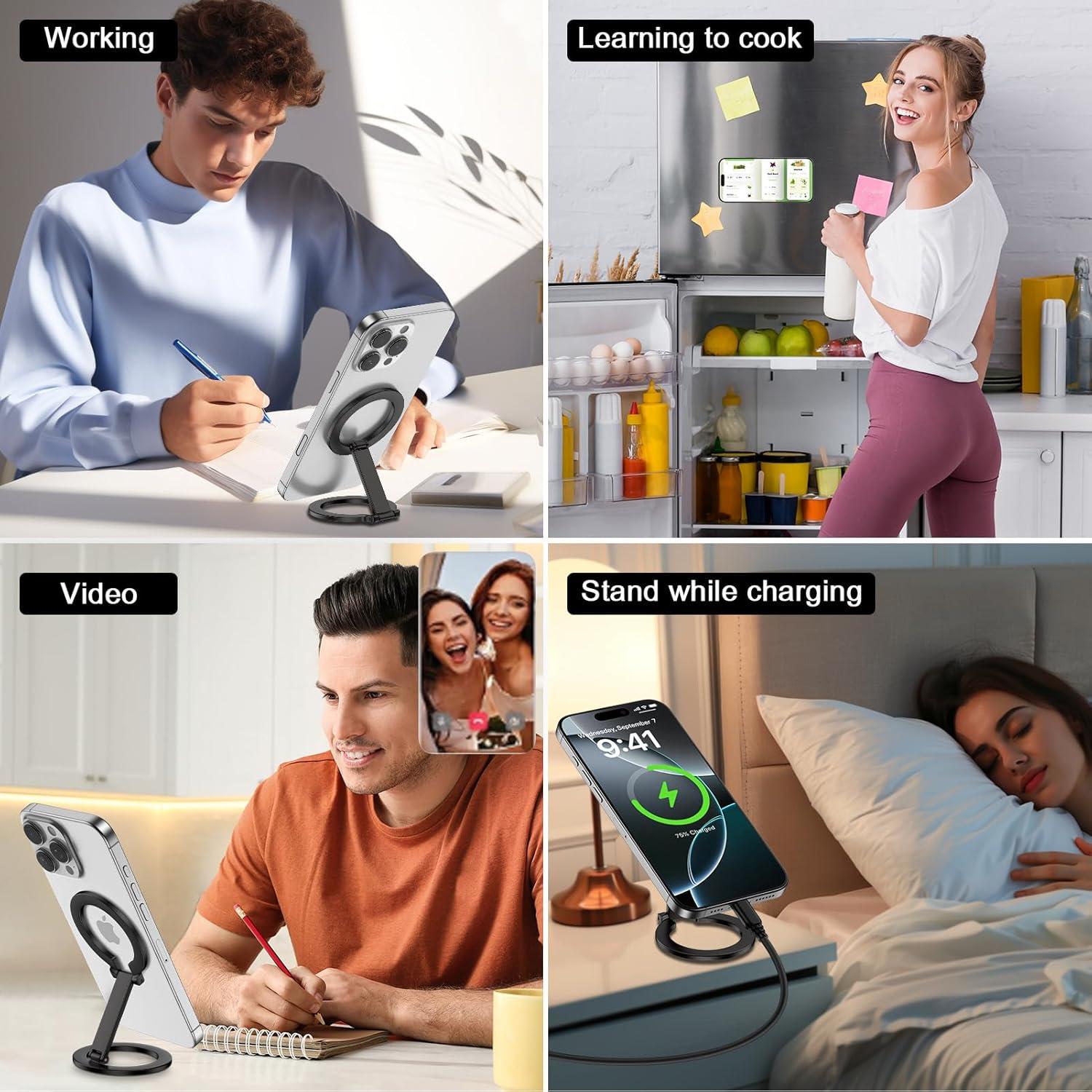 Soporte Magnético Doble para Teléfono MagSafe Sidpro - Ajustable