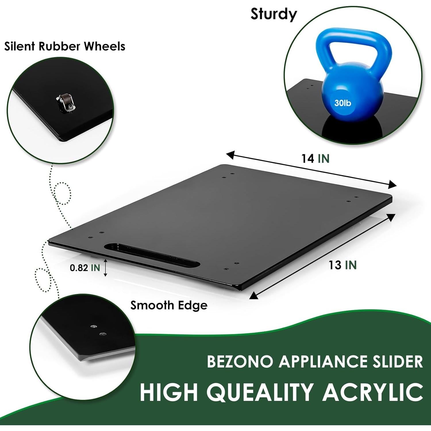 Deslizadores de electrodomésticos BEZONO 35.6x24.9cm Negro