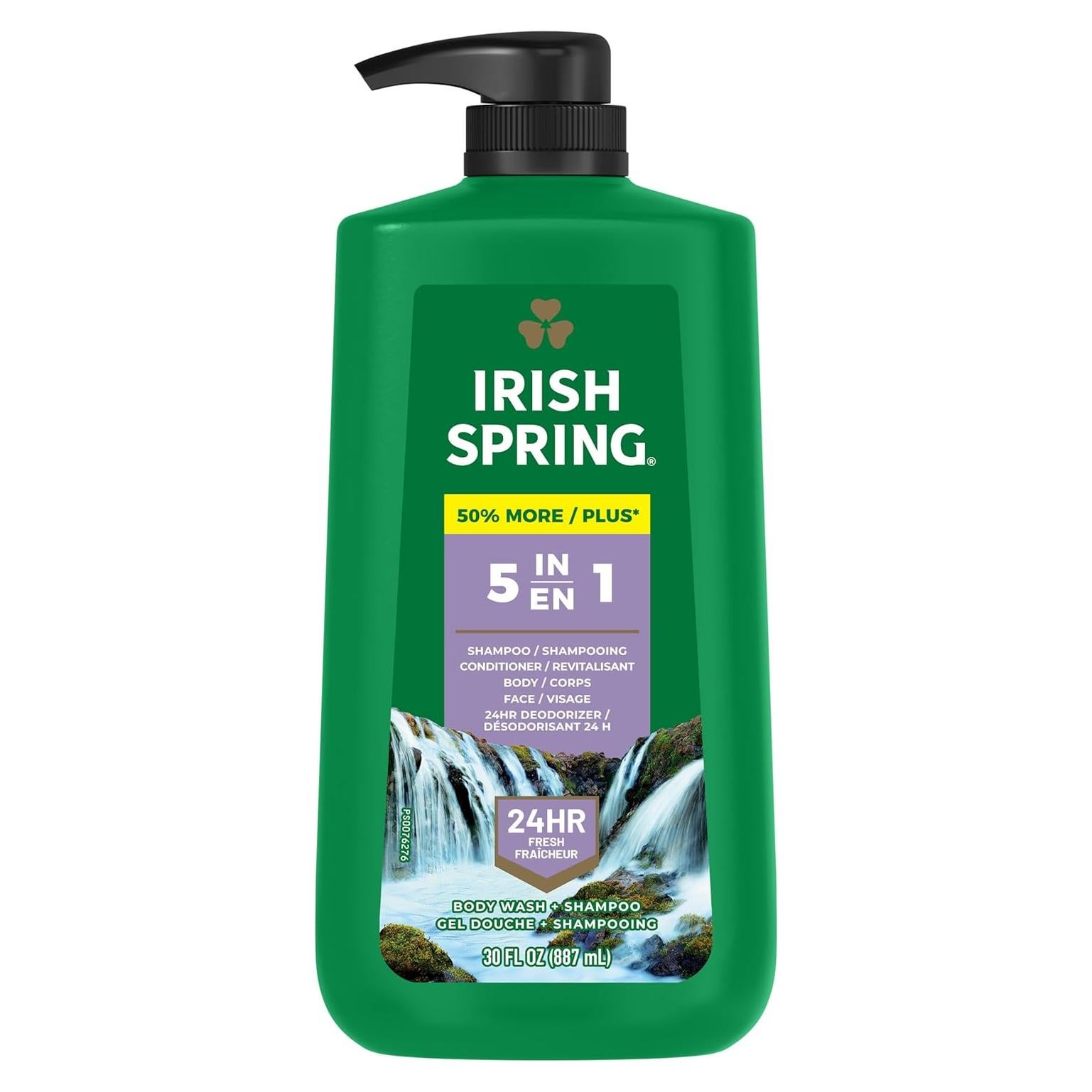Gel de Ducha 5 en 1 Irish Spring para Hombres 887 ml