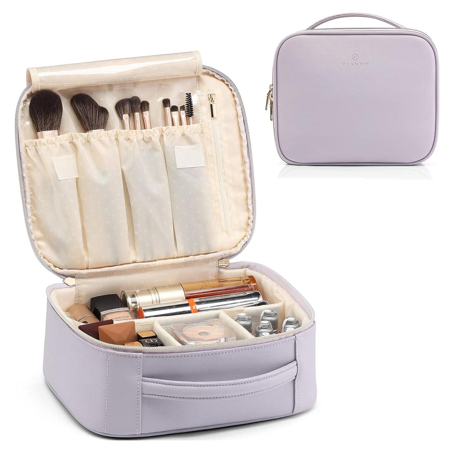 Bolsa de Maquillaje Vlando Púrpura, Organizador Portátil 25x22x10 cm