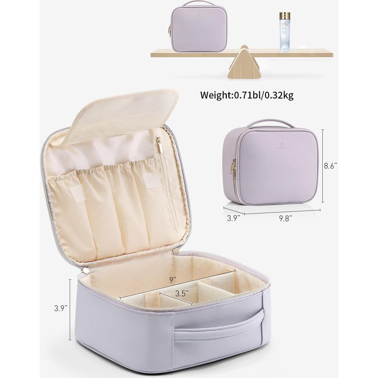 Bolsa de Maquillaje Vlando Púrpura, Organizador Portátil 25x22x10 cm