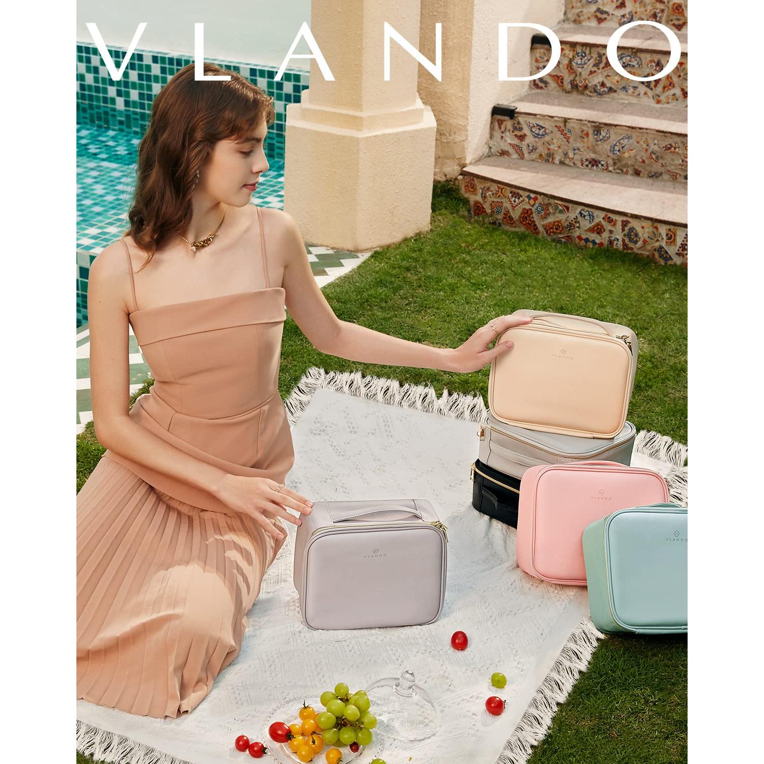 Bolsa de Maquillaje Vlando Púrpura, Organizador Portátil 25x22x10 cm