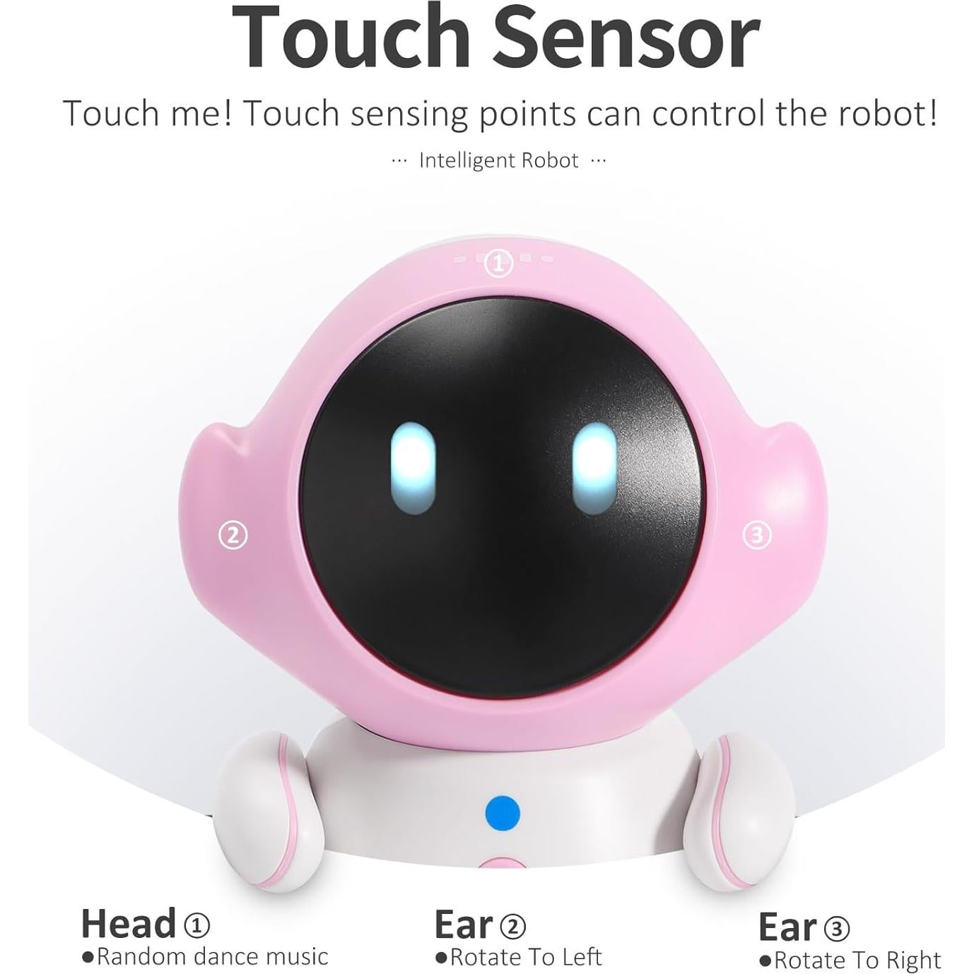 GILOBABY Robot Juguete Inteligente Rosa 12x8x14cm Canta y Baila