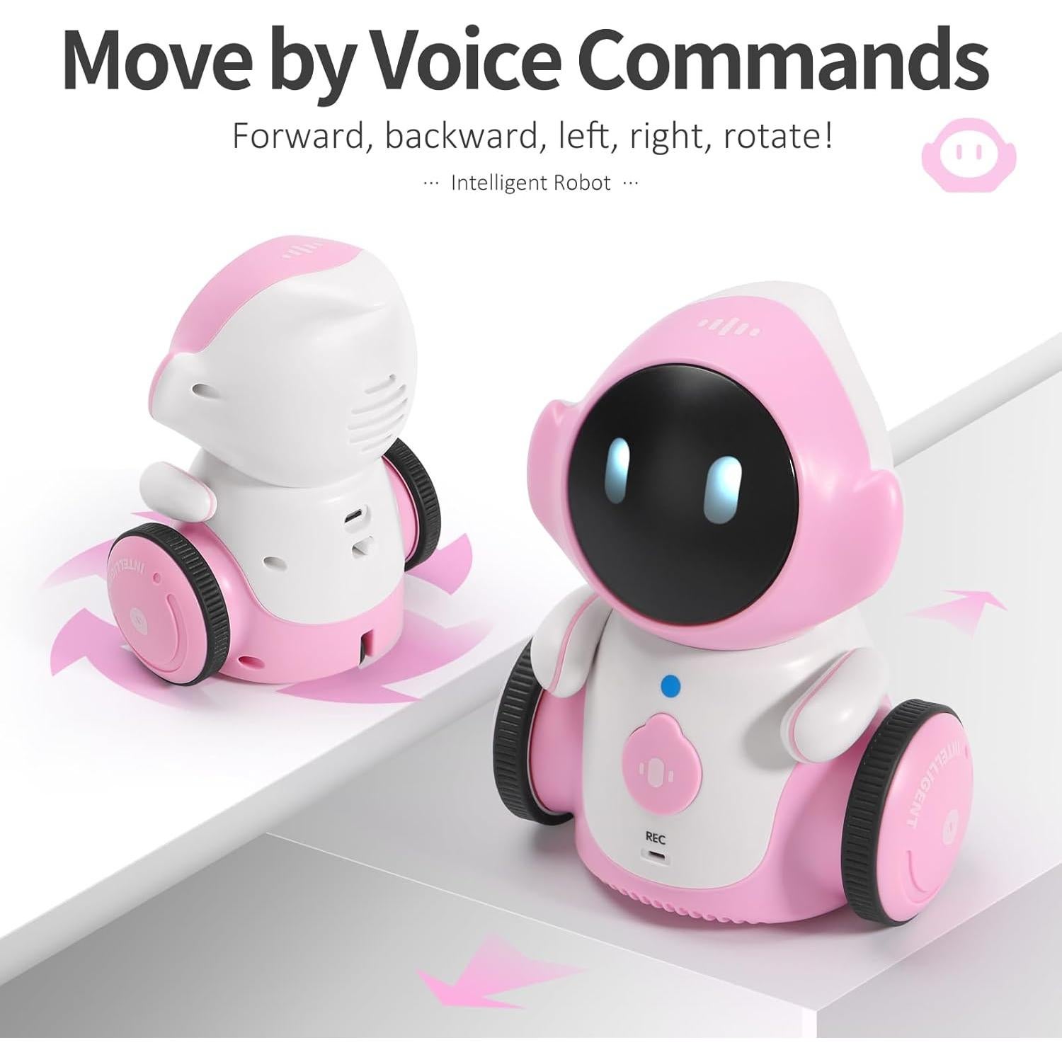 GILOBABY Robot Juguete Inteligente Rosa 12x8x14cm Canta y Baila