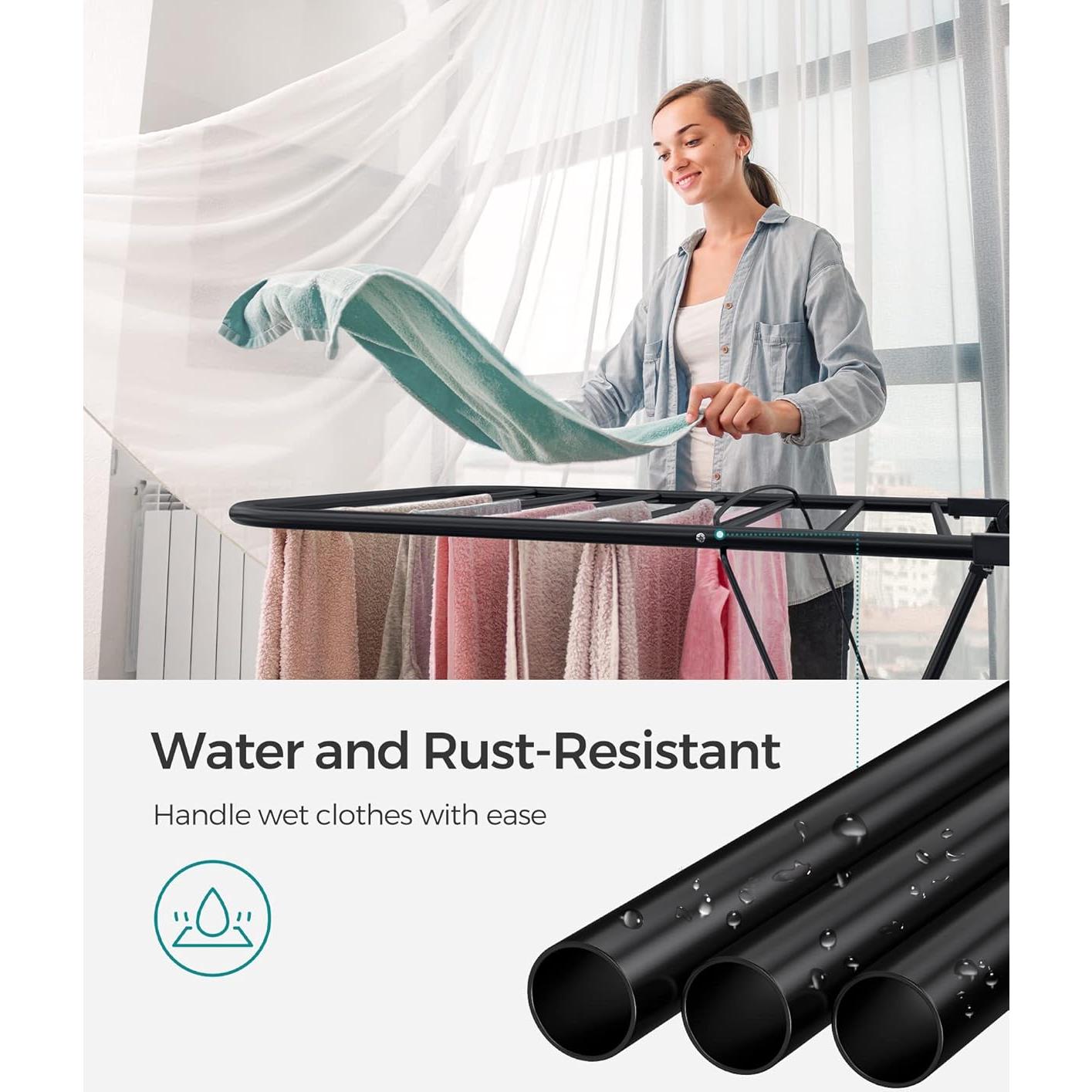 Estante para Secar Ropa SONGMICS Plegable 2 Niveles 33 Varillas