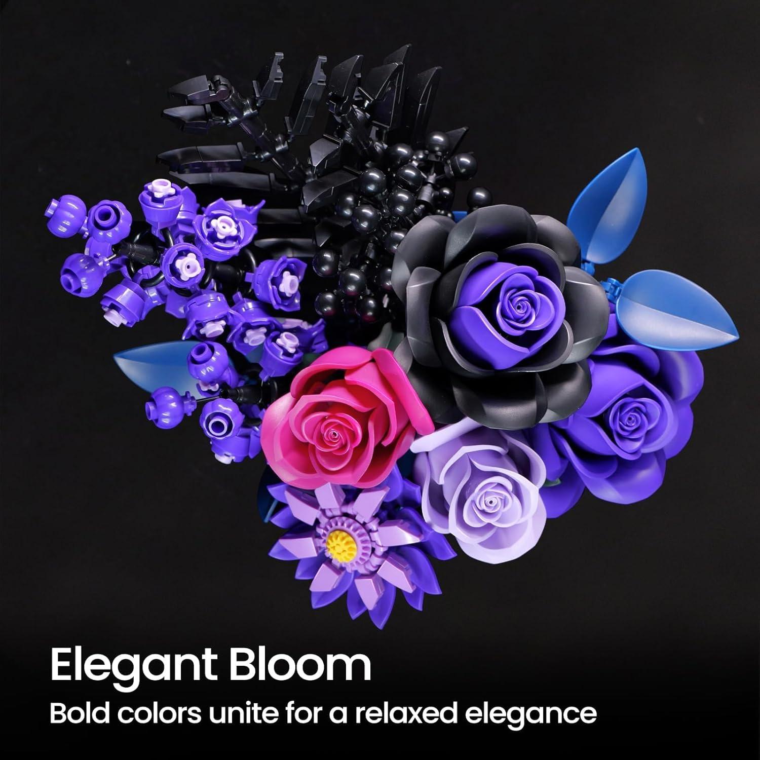 Ramo de Rosas Moradas iATOM 12 Piezas Decoración Floral