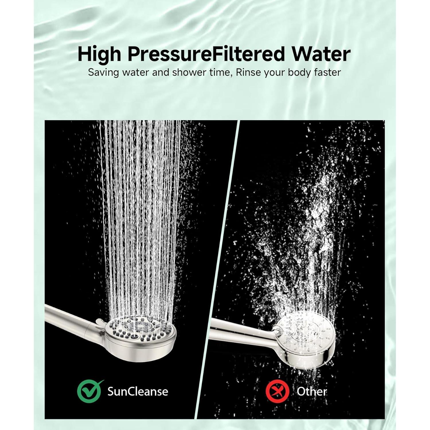 Cabezal de Ducha Filtrado SunCleanse con 9 Modos y Filtro