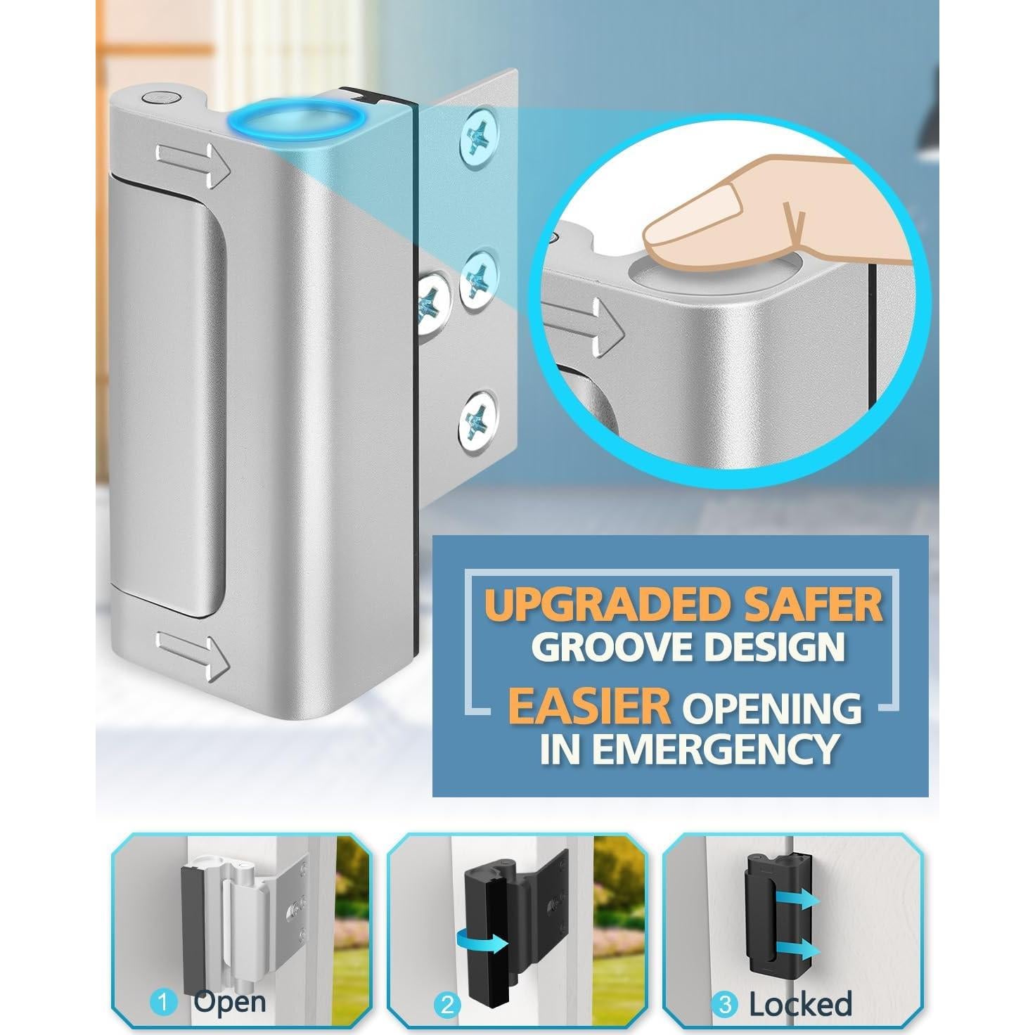 Cerradura de Seguridad WINONLY para Puertas - Refuerzo Niños 800 lbs