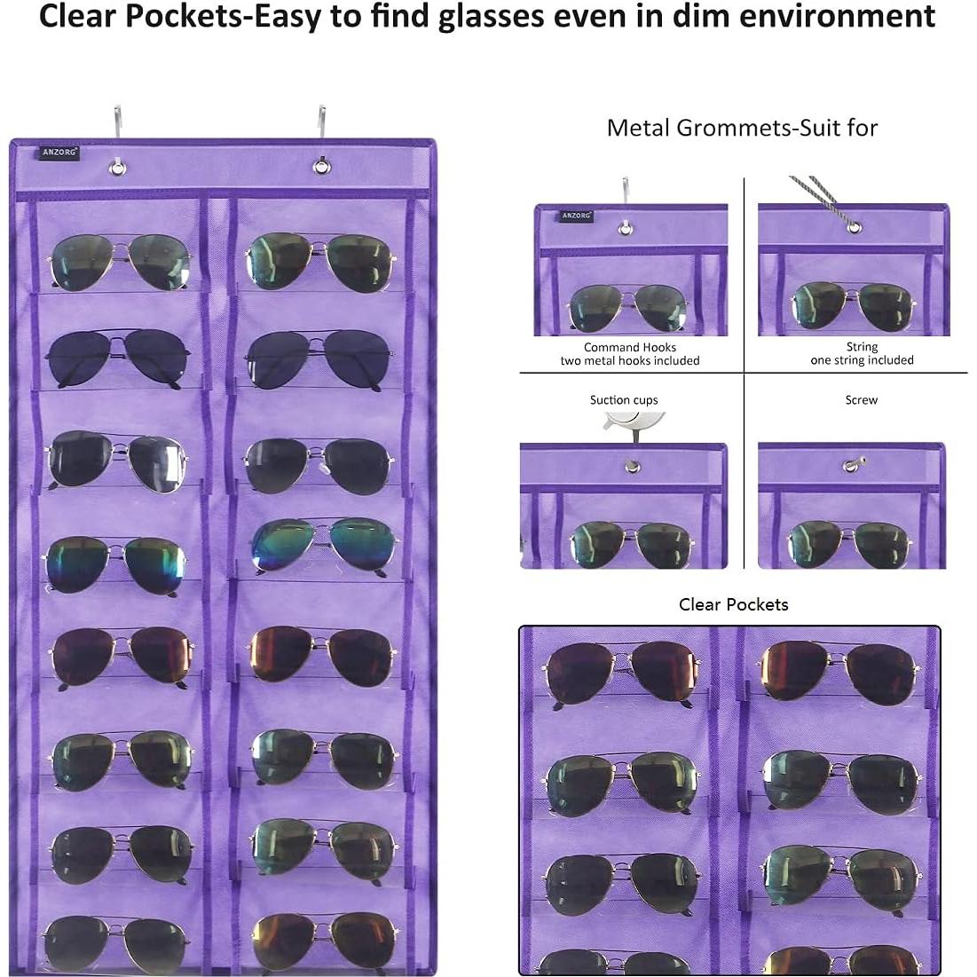 Organizador de Gafas de Sol ANZORG Colgante 16 Bolsillos