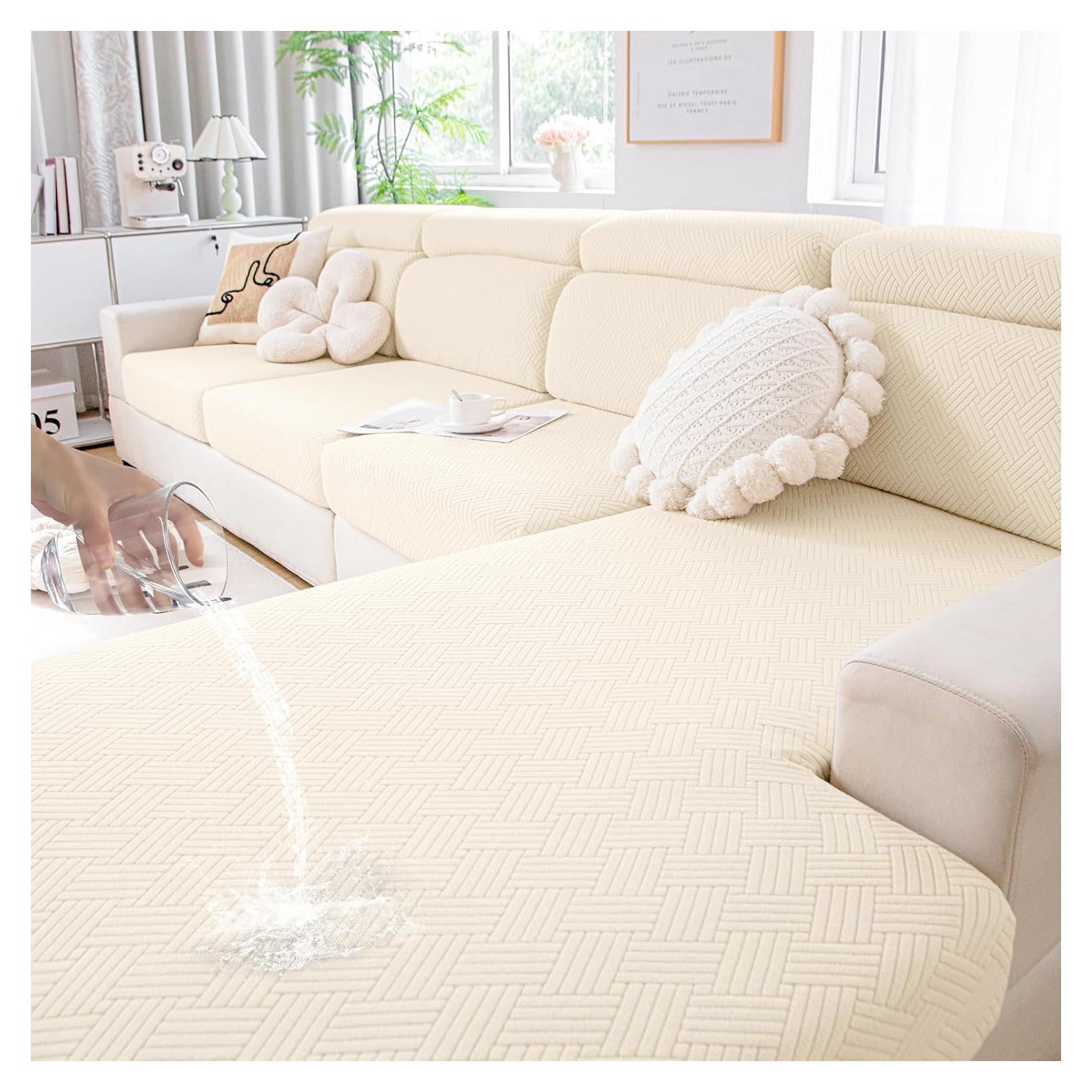 Cubiertas de Cojines de Sofá Impermeables Hyha 2PC Beige