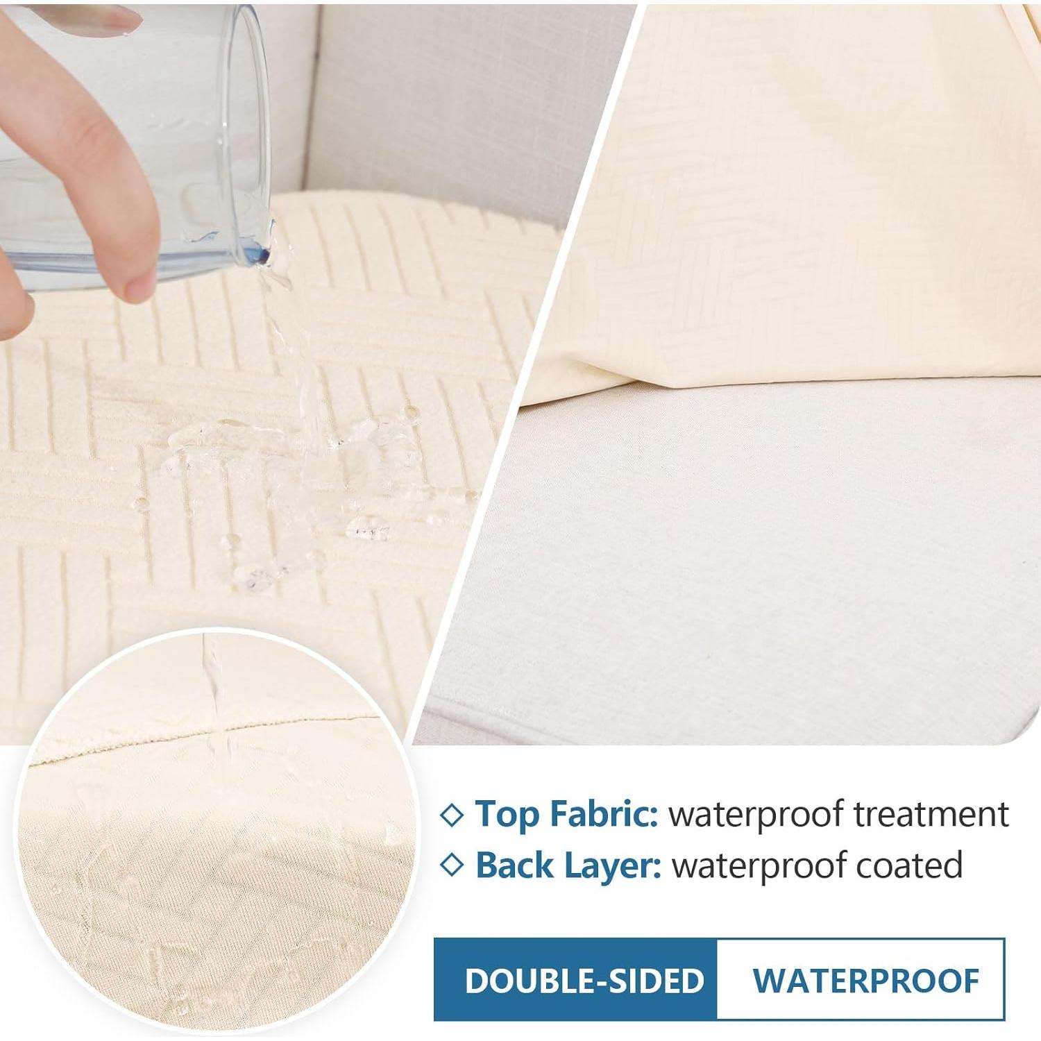 Cubiertas de Cojines de Sofá Impermeables Hyha 2PC Beige