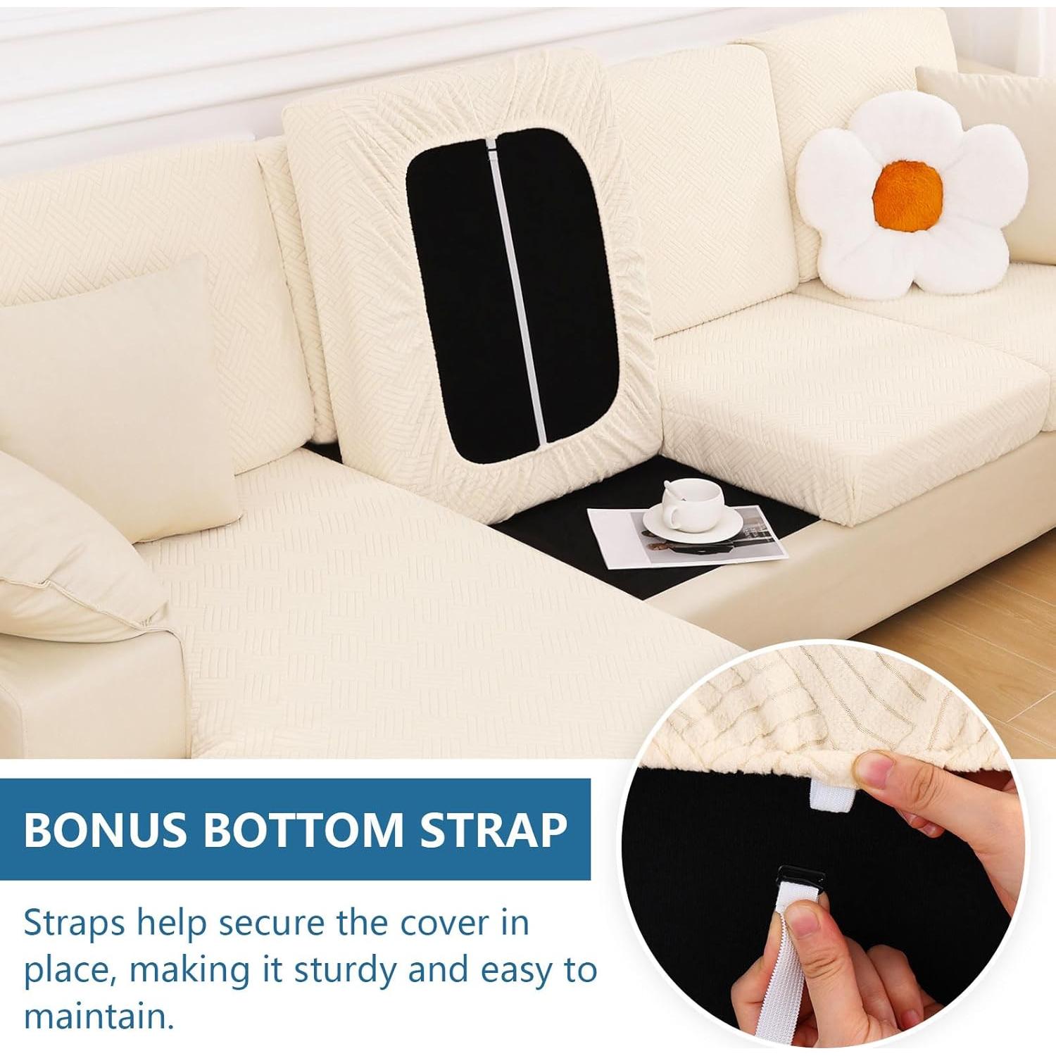 Cubiertas de Cojines de Sofá Impermeables Hyha 2PC Beige