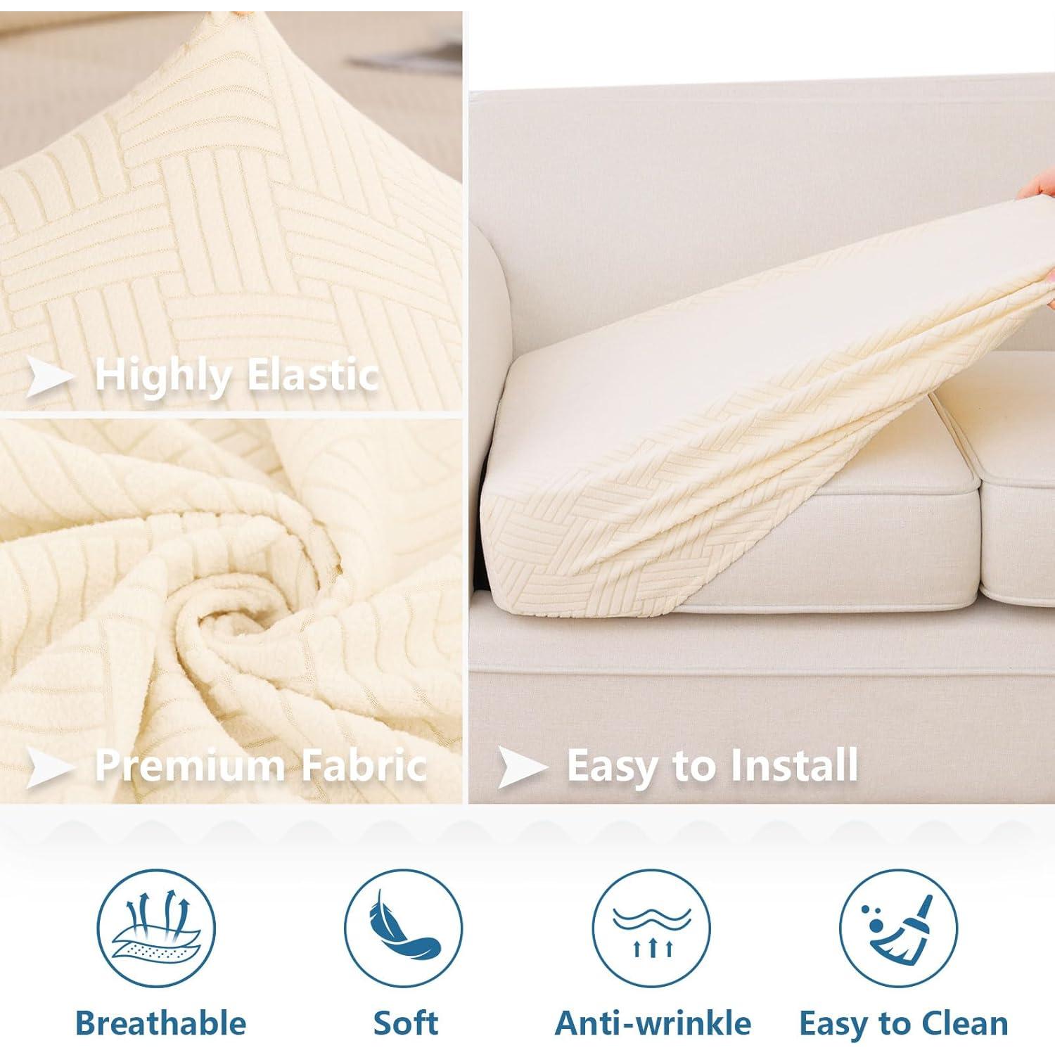 Cubiertas de Cojines de Sofá Impermeables Hyha 2PC Beige