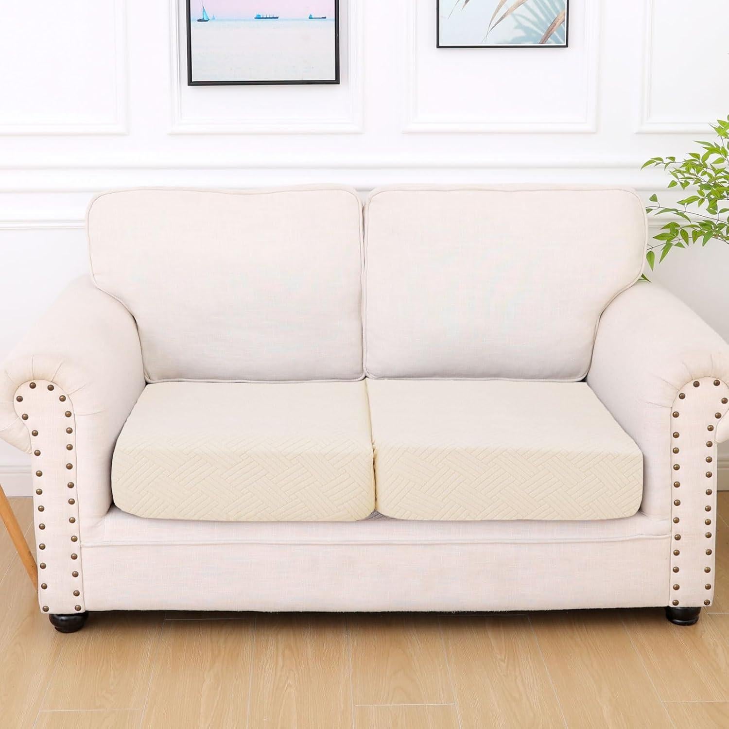 Cubiertas de Cojines de Sofá Impermeables Hyha 2PC Beige