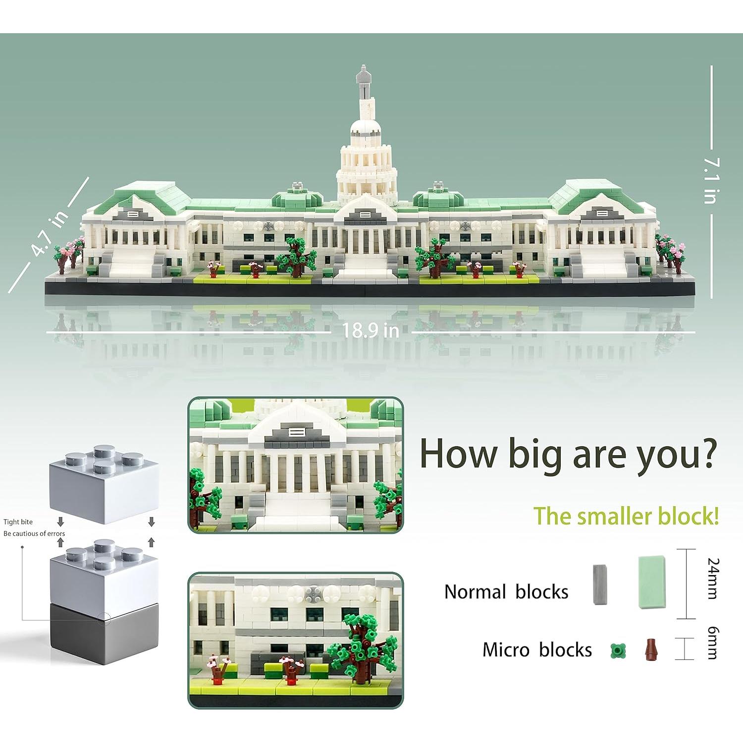 Bloques de Construcción KLMEi Capitolio EE.UU. 3630 Piezas