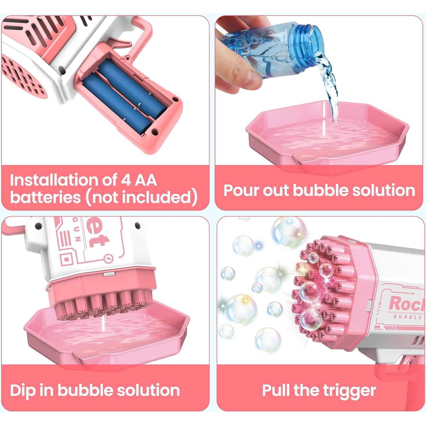 Máquina de Burbujas JONEG P122 2 Piezas Azul y Rosa