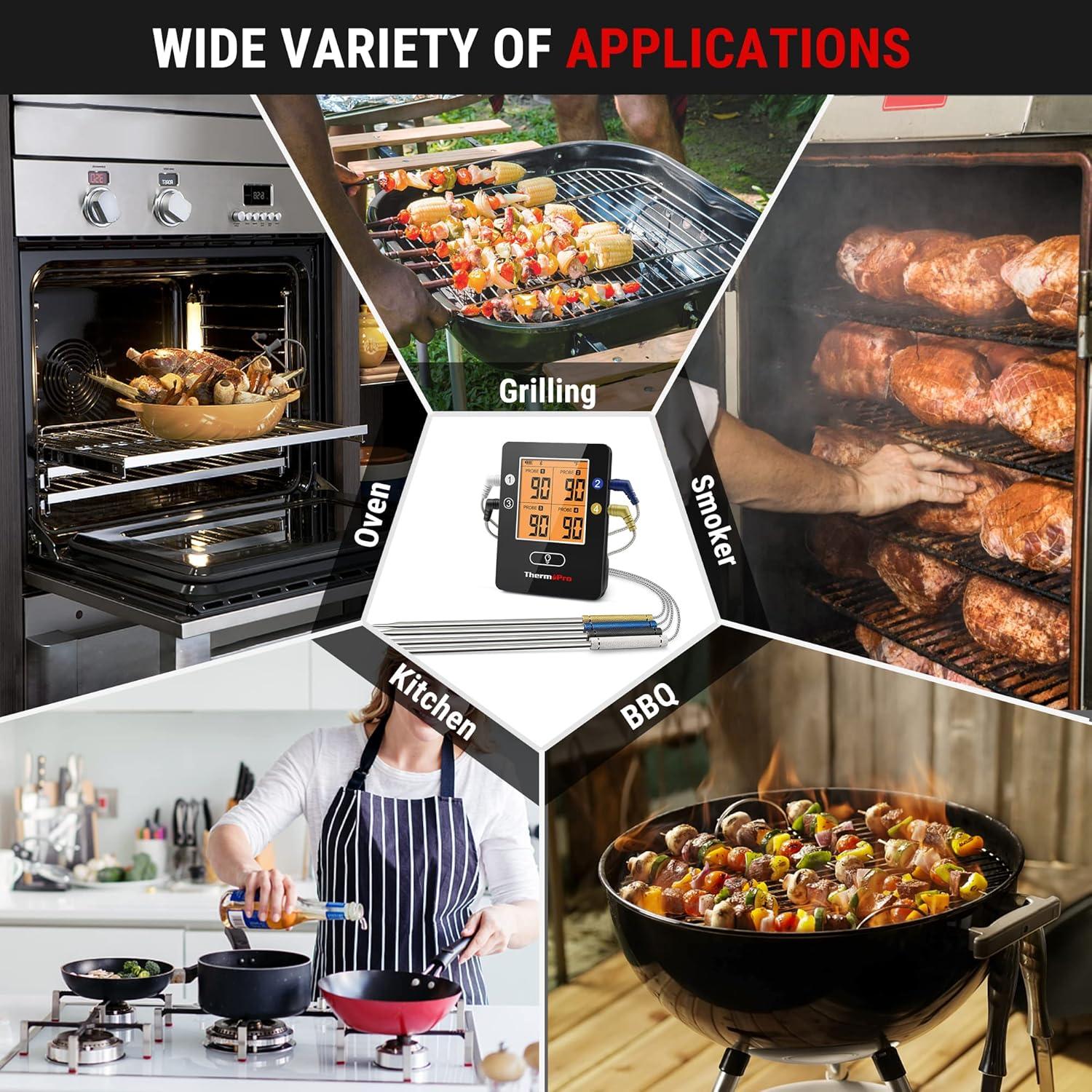 Termómetro de Carne ThermoPro TP25 Bluetooth 198m 4 Sondas