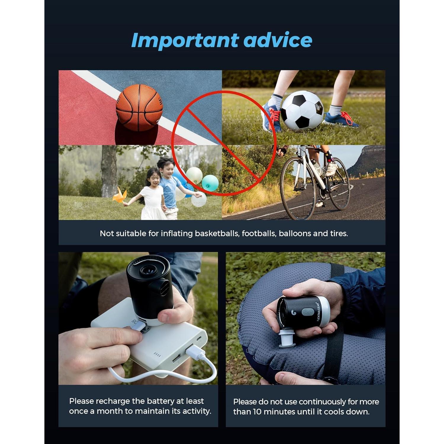 Bomba de Aire Portátil FLEXTAILGEAR 4.5kPa Recargable 3600mAh