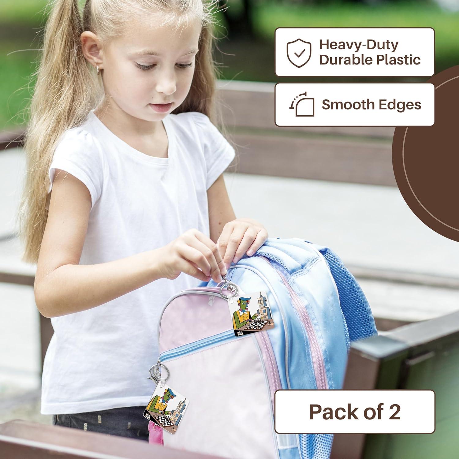 Llavero de Ajedrez Divertido 3dRose - Juego de 2 Unidades