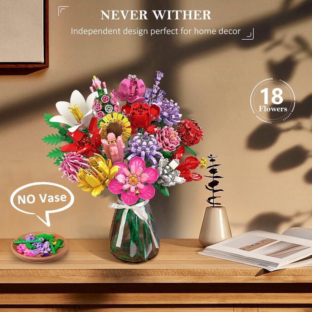 HOGOKIDS Set de Construcción Ramo de Flores 1413 Piezas