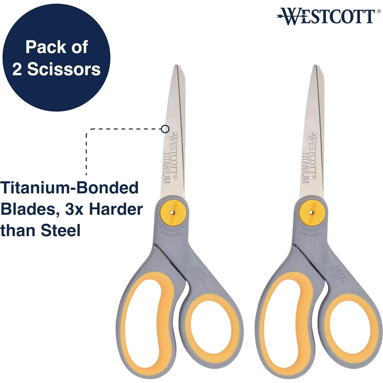 Tijeras de Titanio Westcott 11.43 cm Paquete de 2 Gris/Amarillo