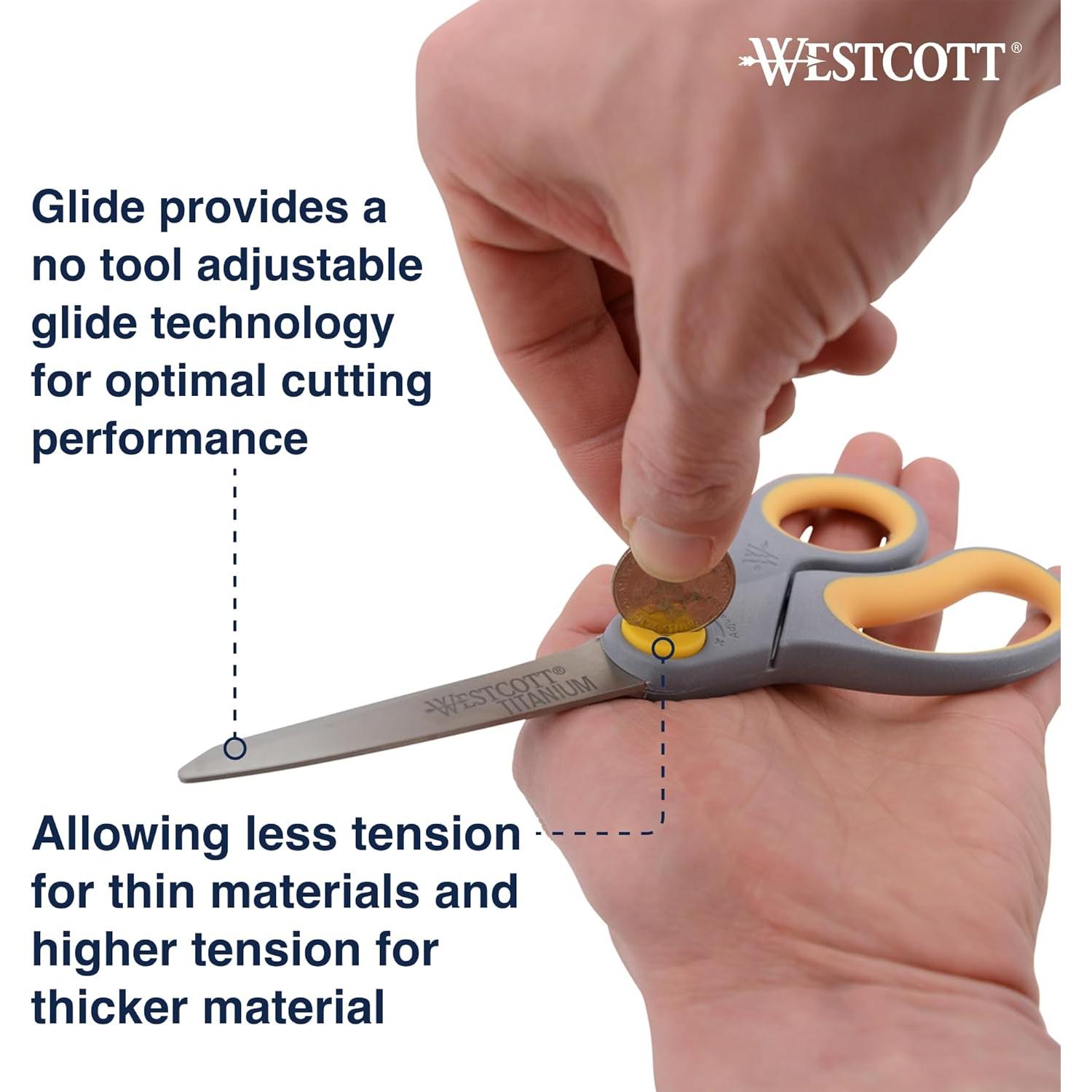 Tijeras de Titanio Westcott 11.43 cm Paquete de 2 Gris/Amarillo