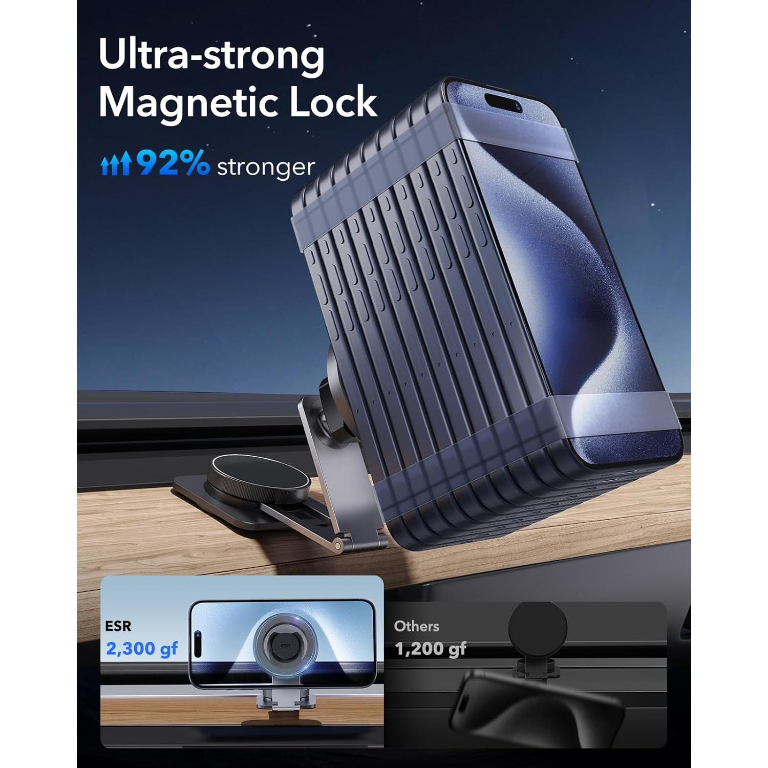 Soporte para coche ESR para Tesla, magnético, 130g, gris