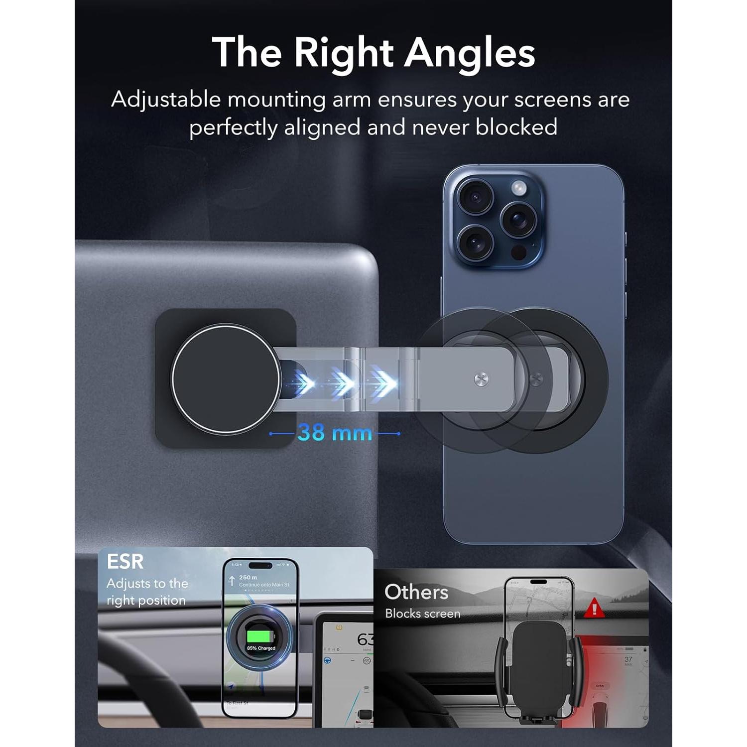 Soporte para coche ESR para Tesla, magnético, 130g, gris